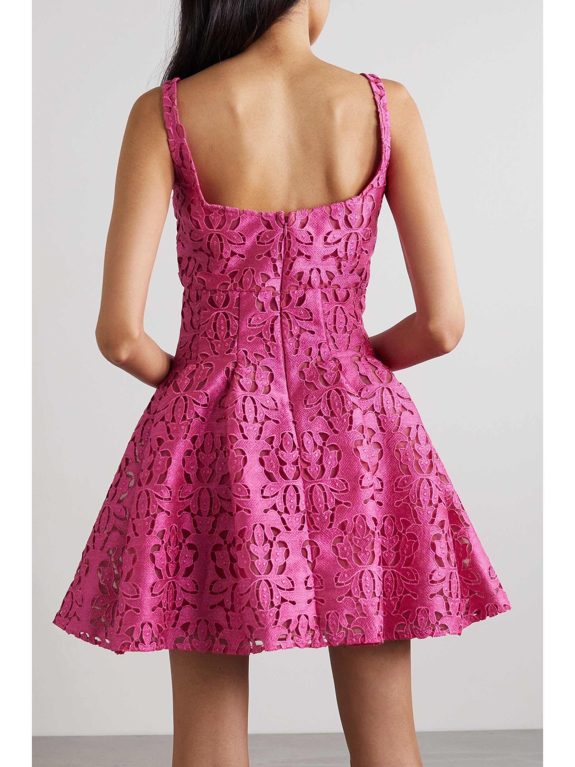 EMILIA WICKSTEAD Paisley pleated guipure lace mini dress