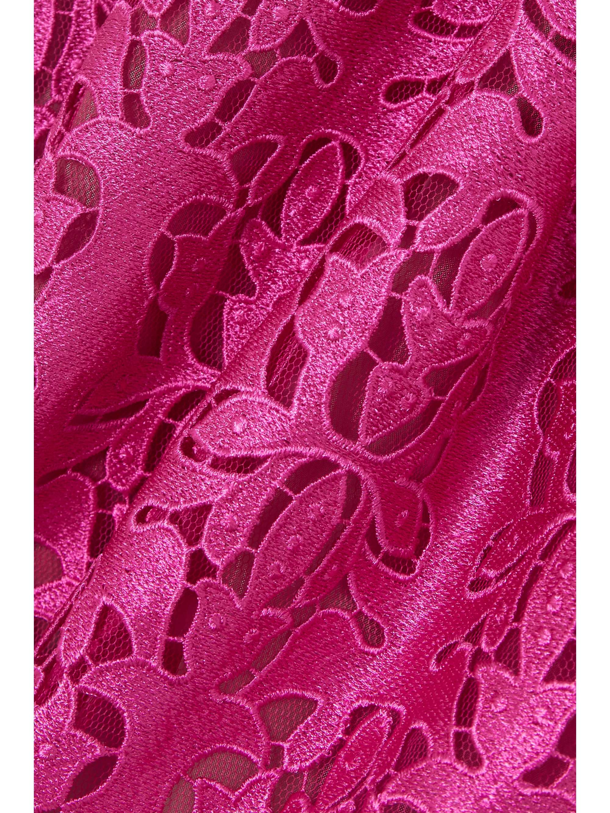 EMILIA WICKSTEAD Paisley pleated guipure lace mini dress