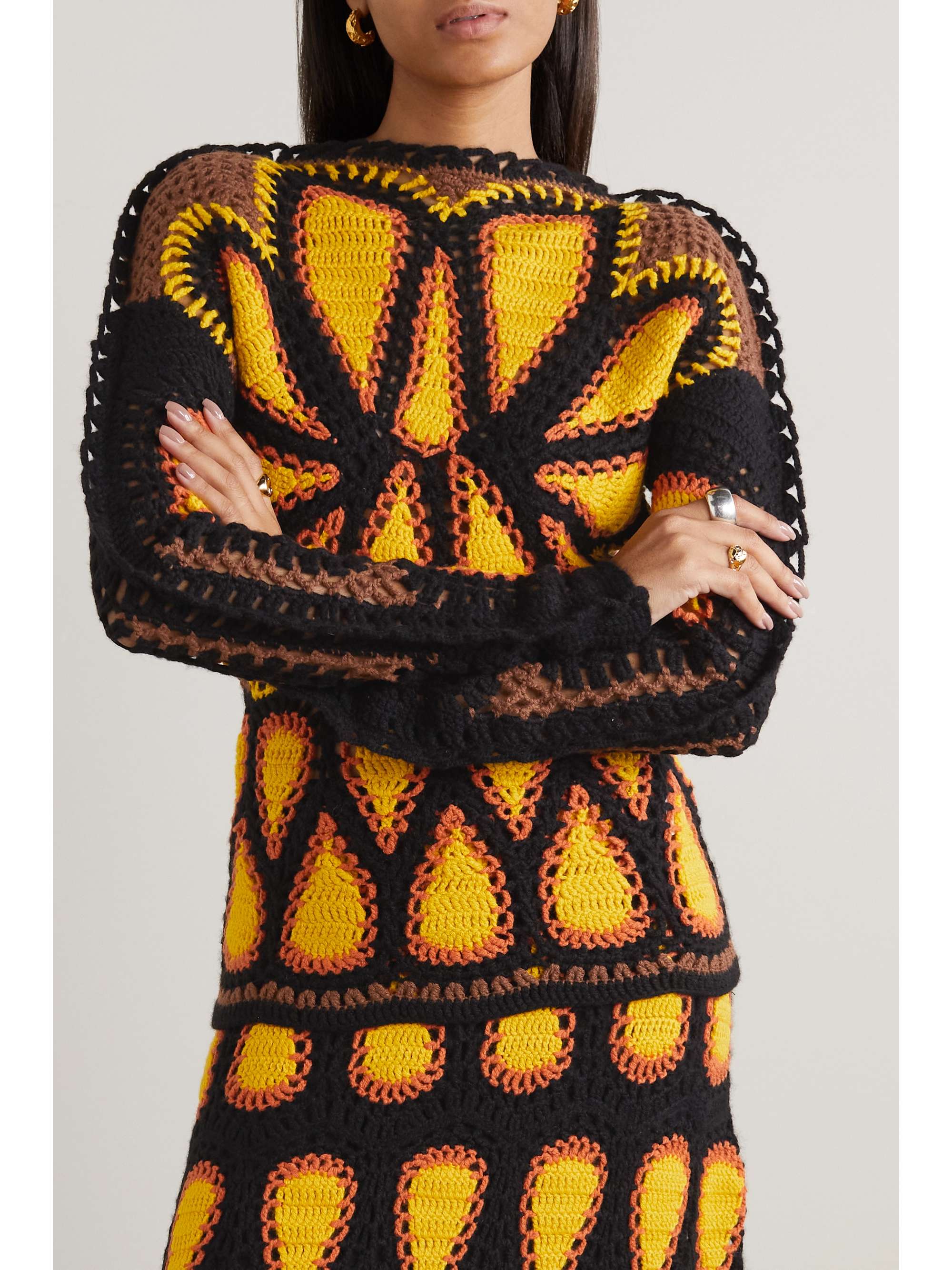 GABRIELA HEARST Crochet-knit cashmere sweater