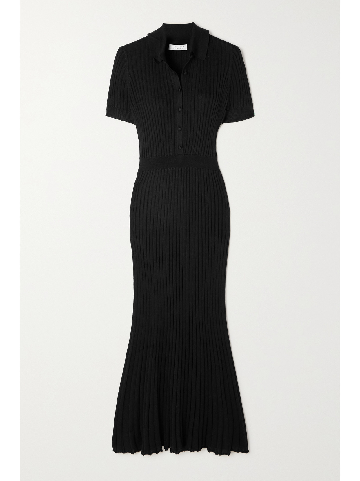 Gabriela Hearst Amor Ribbed Silk And Cashmere-blend Midi Dress In Black