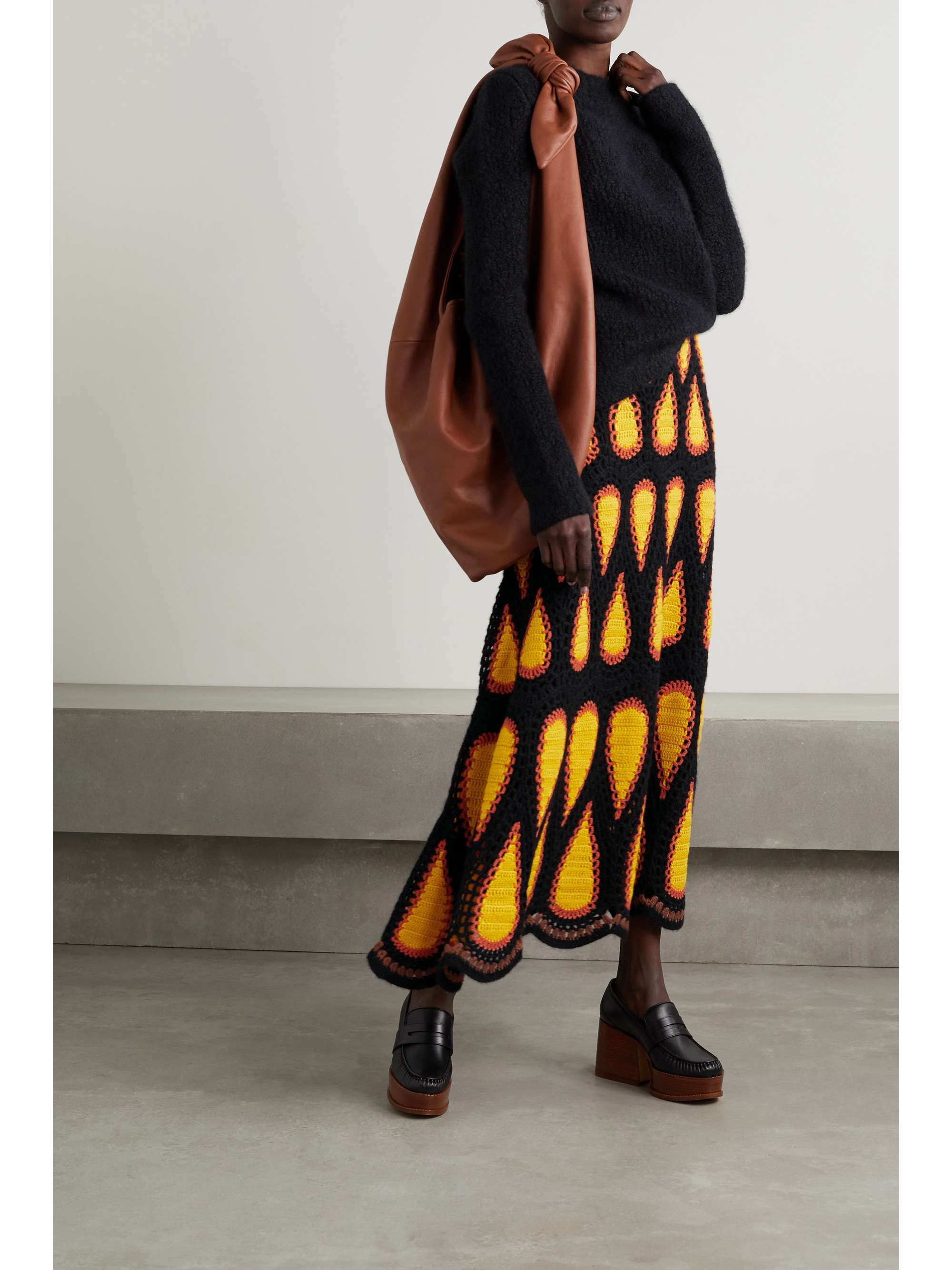 GABRIELA HEARST Cleo crocheted cashmere maxi skirt
