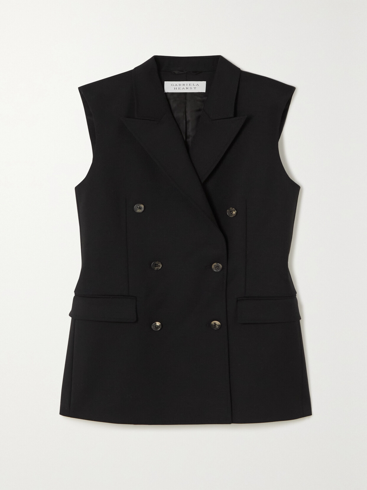 Gabriela Hearst - Mayte Double-breasted Stretch-wool Vest - Black image