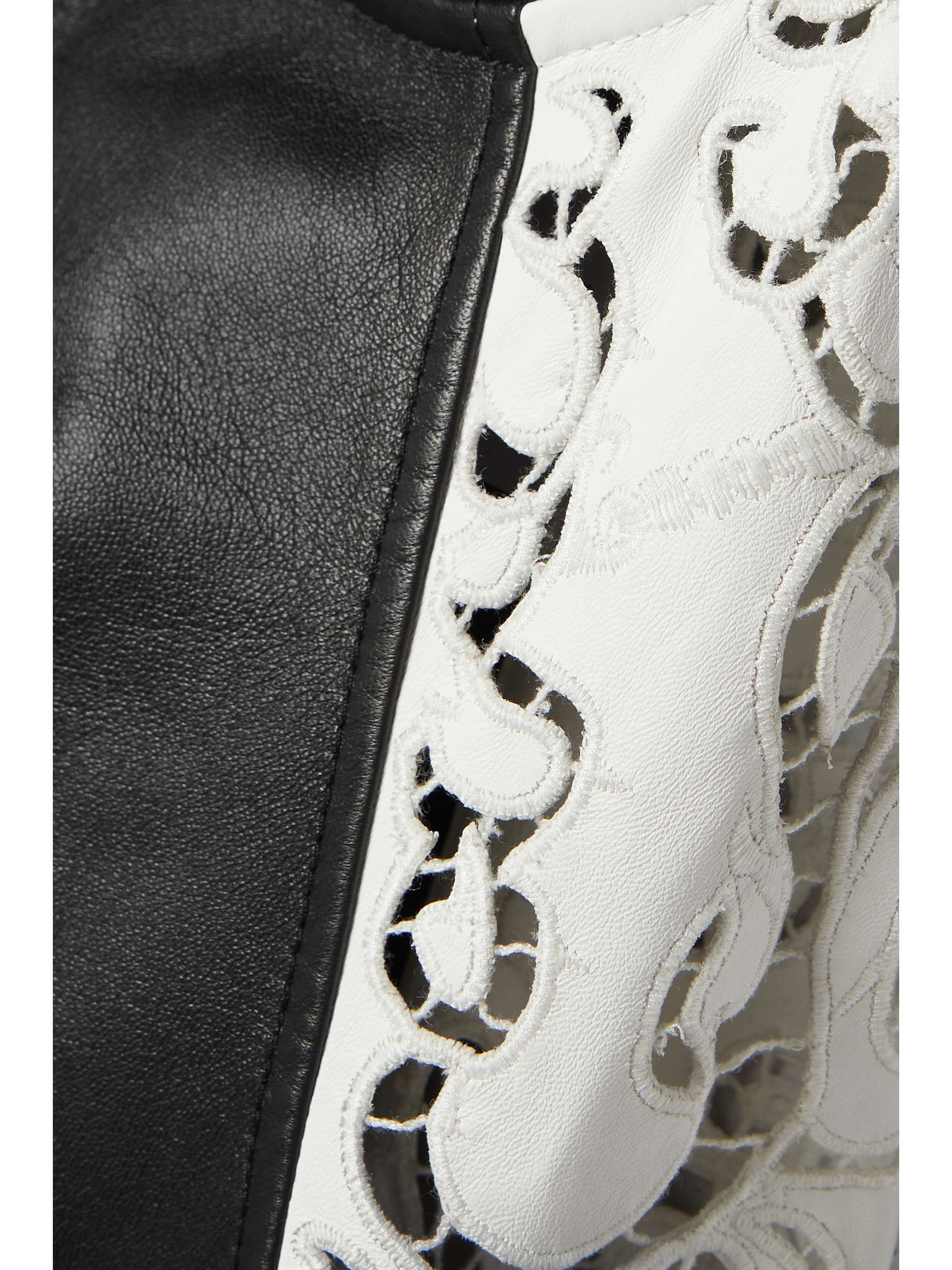 GABRIELA HEARST Abami paneled lace motif leather maxi dress