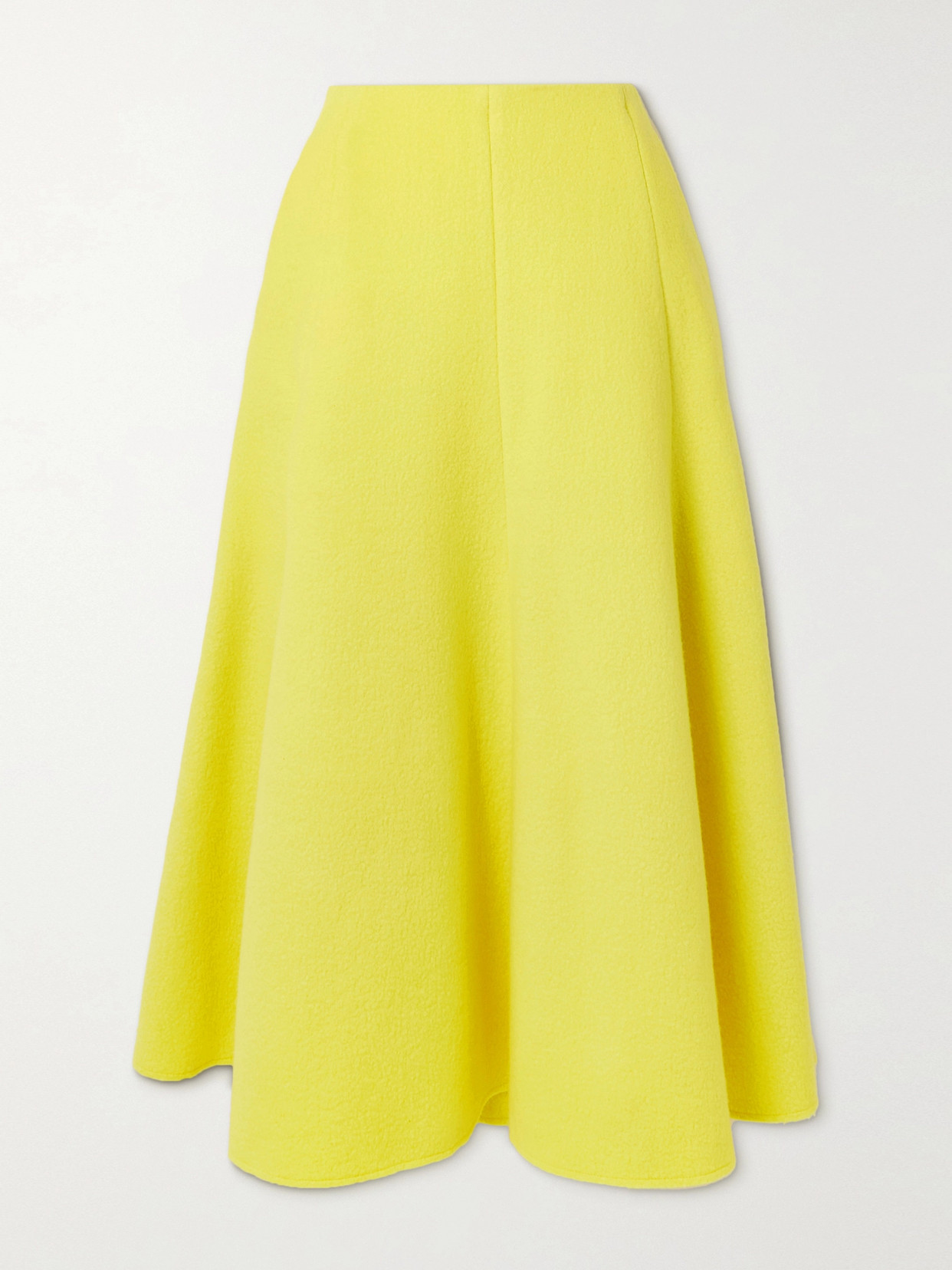 Shop Gabriela Hearst Maureen Recycled-cashmere Midi Skirt In Yellow