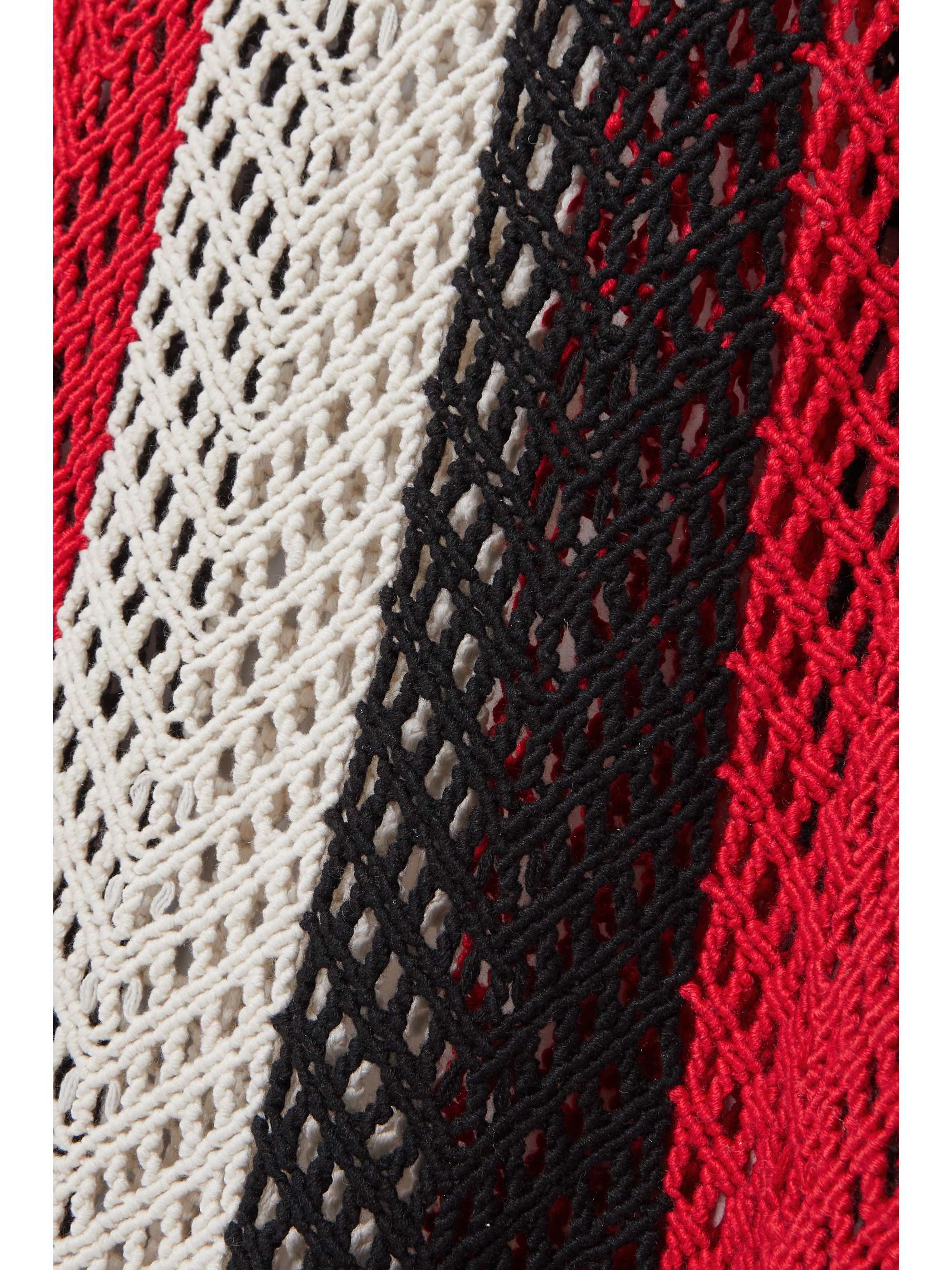 GABRIELA HEARST Carr cold-shoulder striped crochet-knit merino wool maxi dress