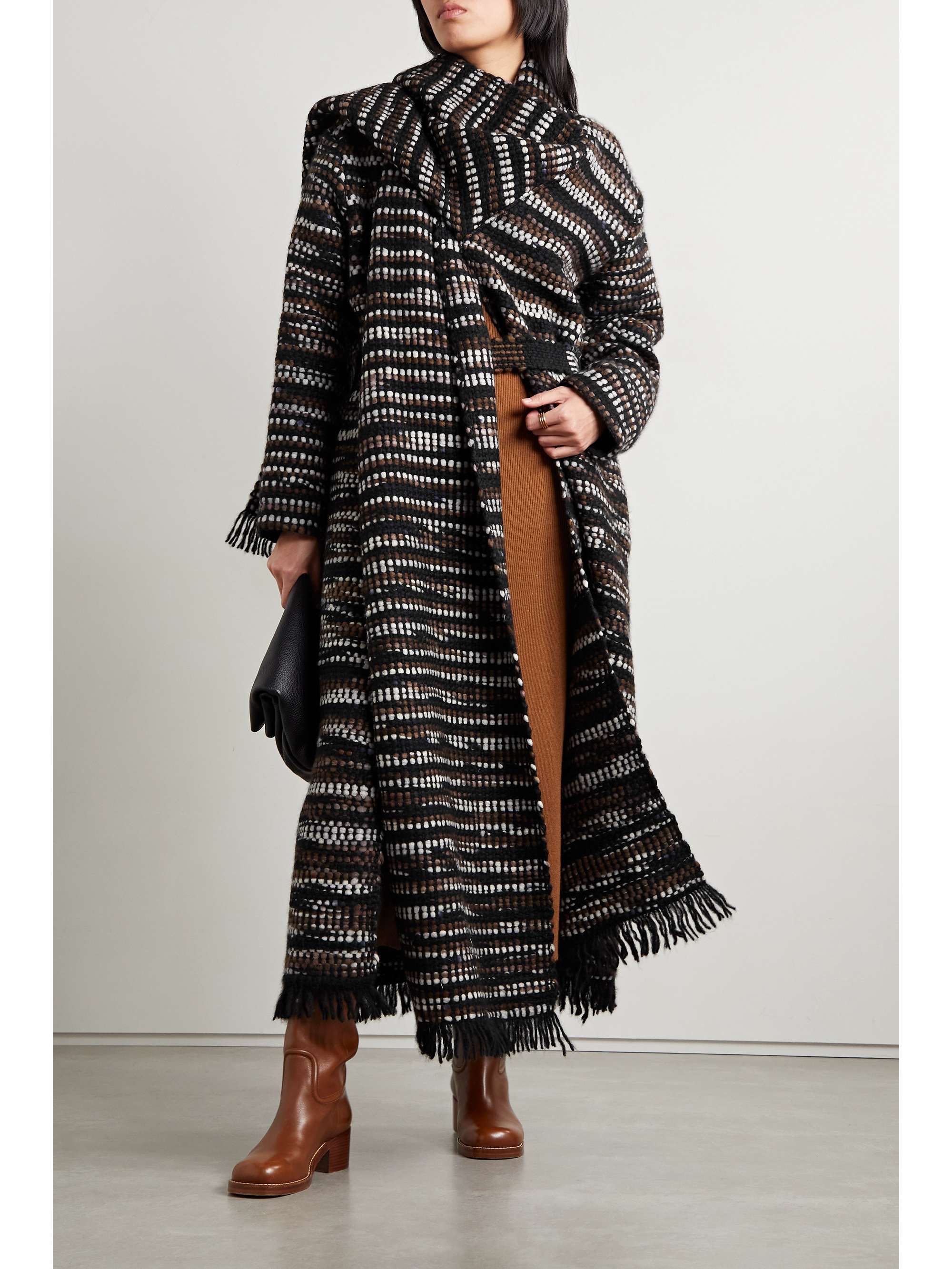 GABRIELA HEARST Larkin belted fringed cashmere cardigan