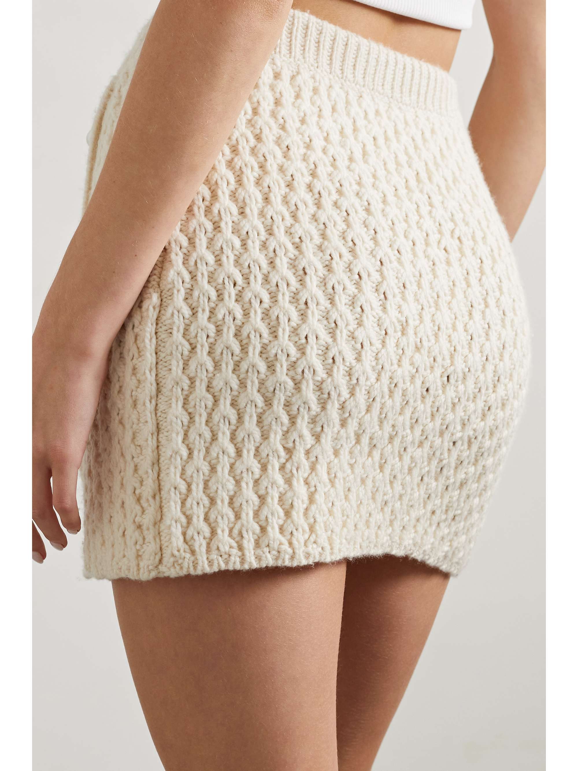 ADAM LIPPES Embellished merino wool and cashmere-blend mini skirt