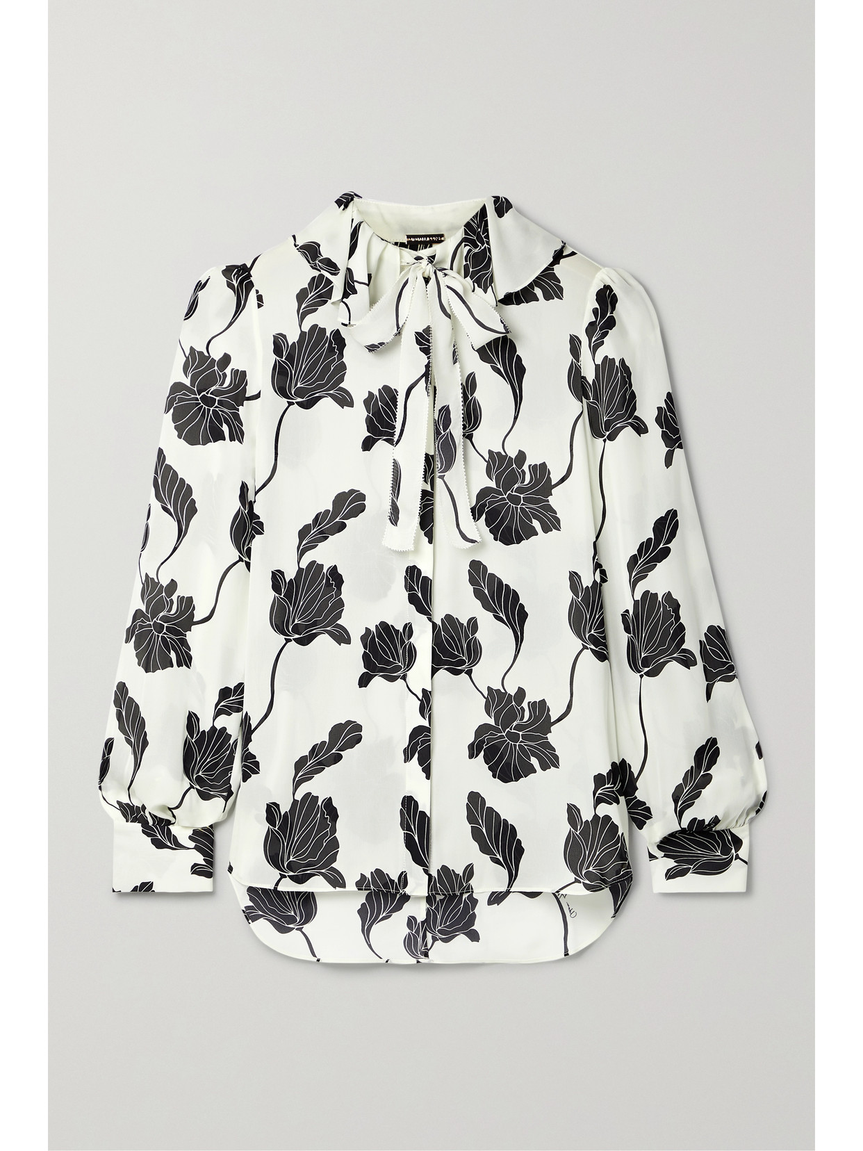 Floral-Print Silk Crepe De Chine Blouse