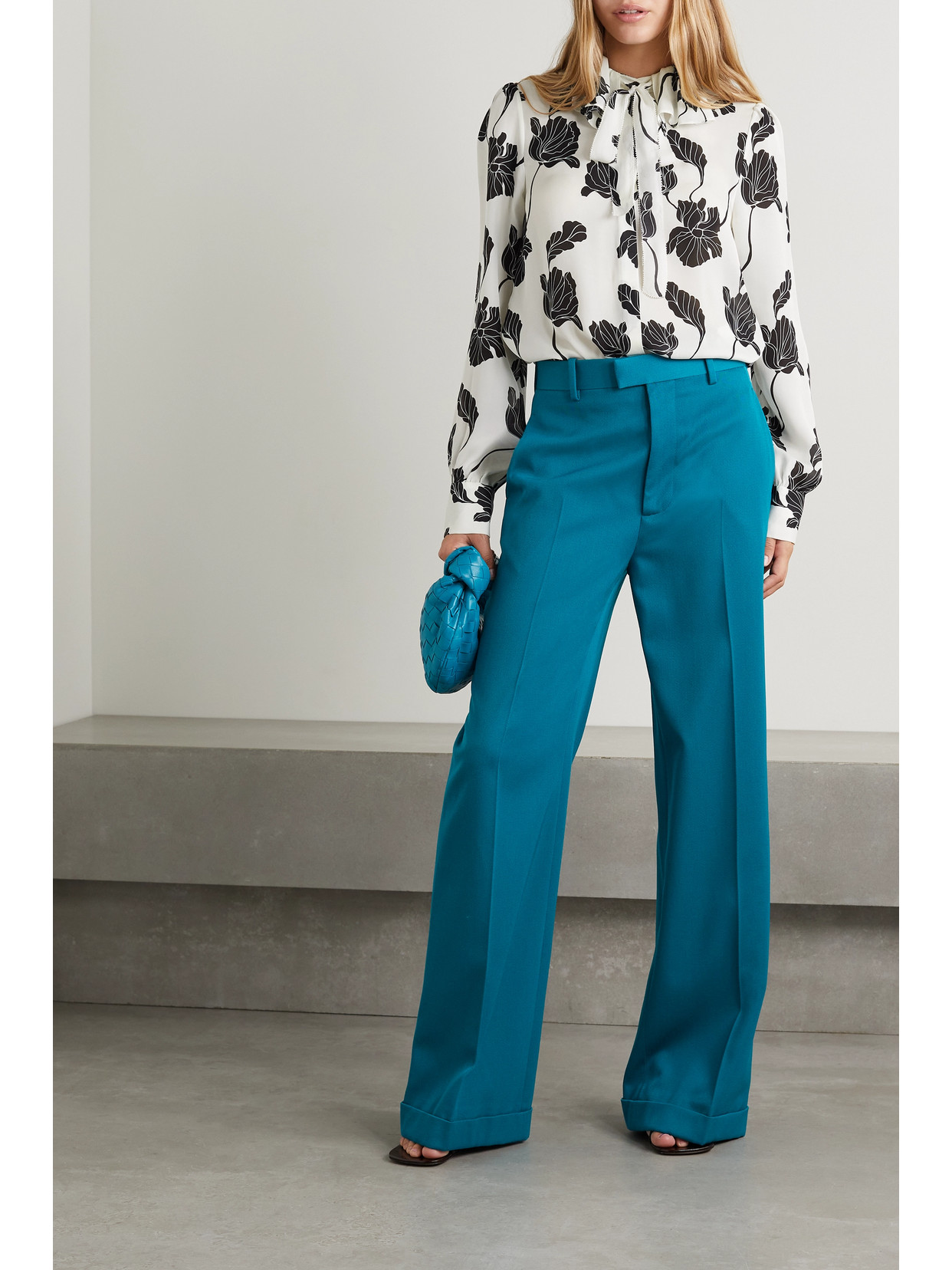 Floral-Print Silk Crepe De Chine Blouse