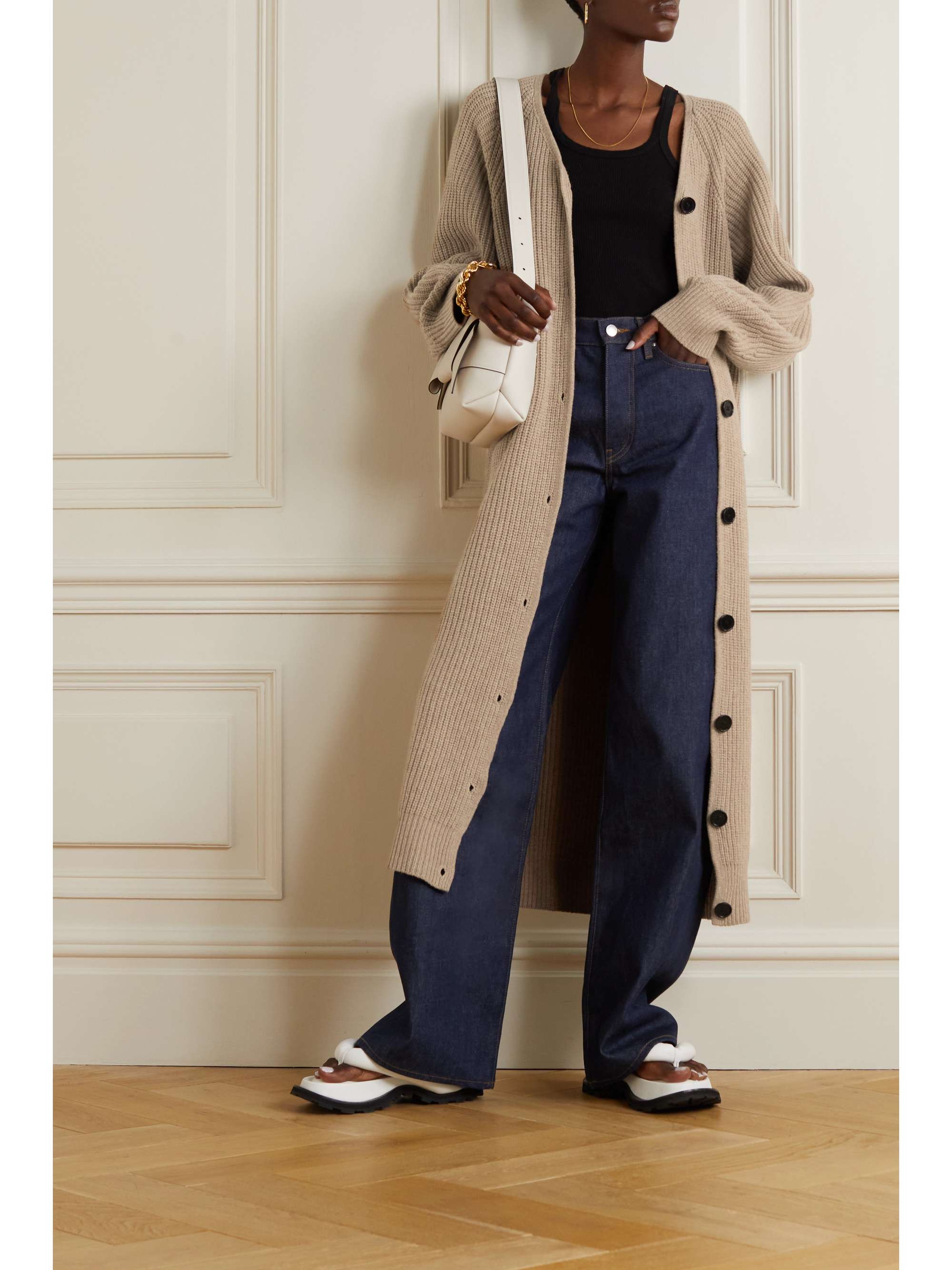 Beige Cyrus ribbed wool cardigan | BY 
