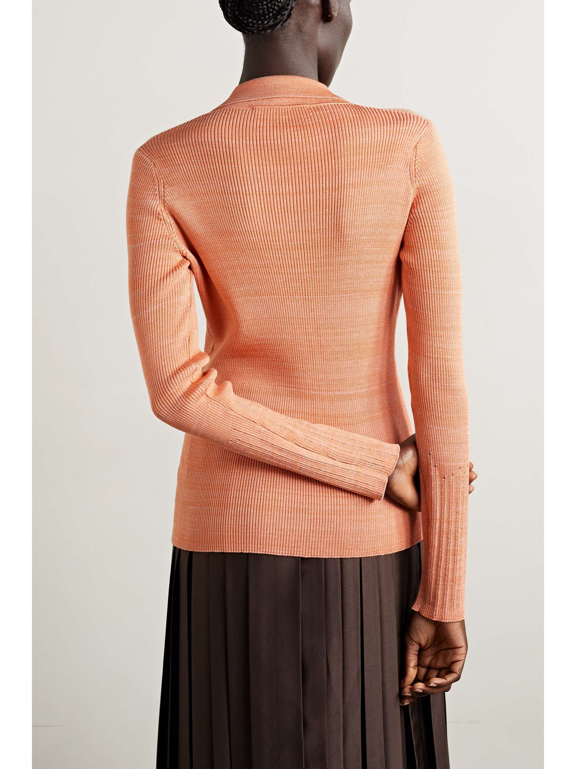 PARTOW Josie ribbed silk and cotton-blend polo sweater