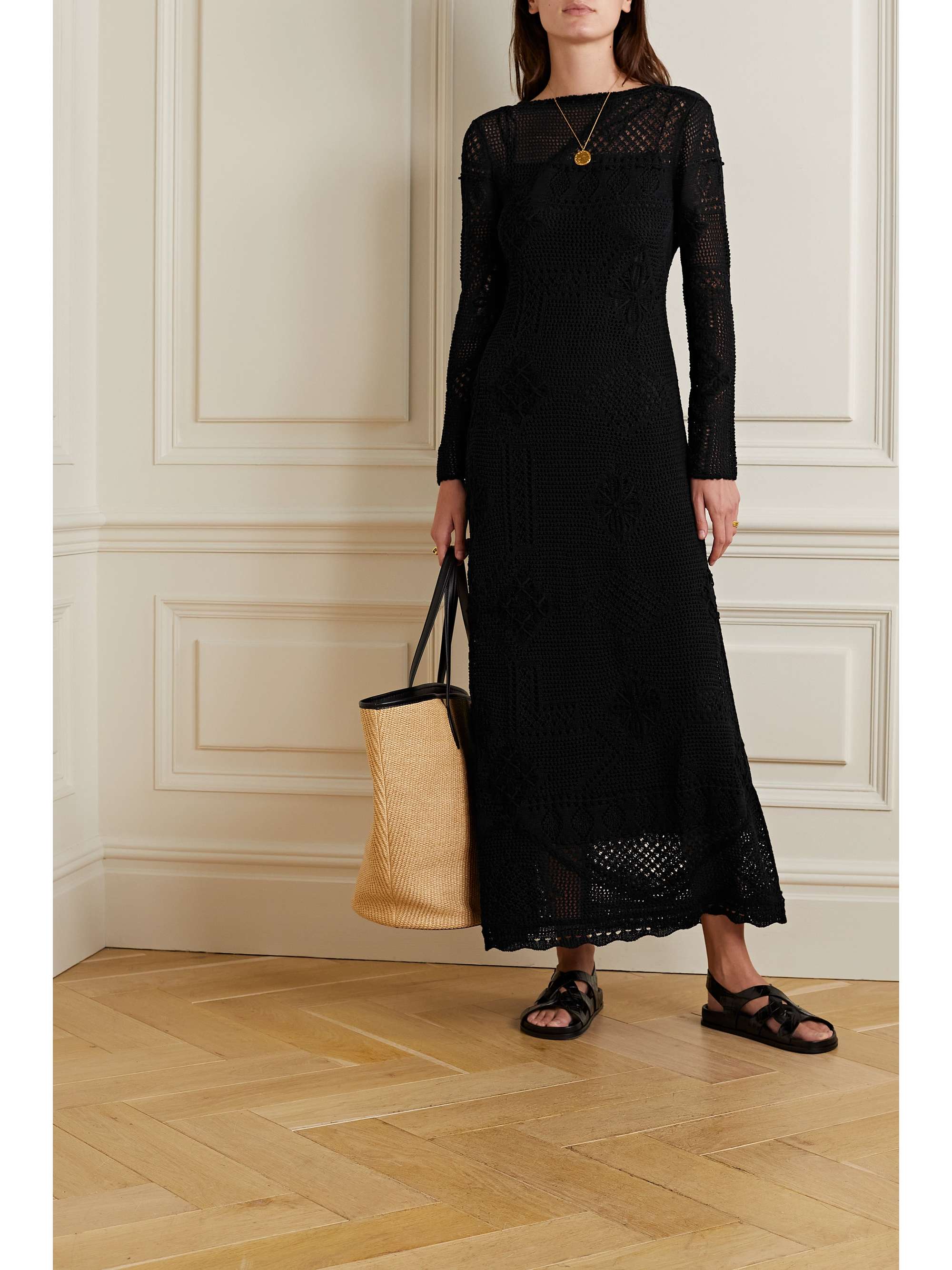 LAFAYETTE 148 钩编纯棉中长连衣裙