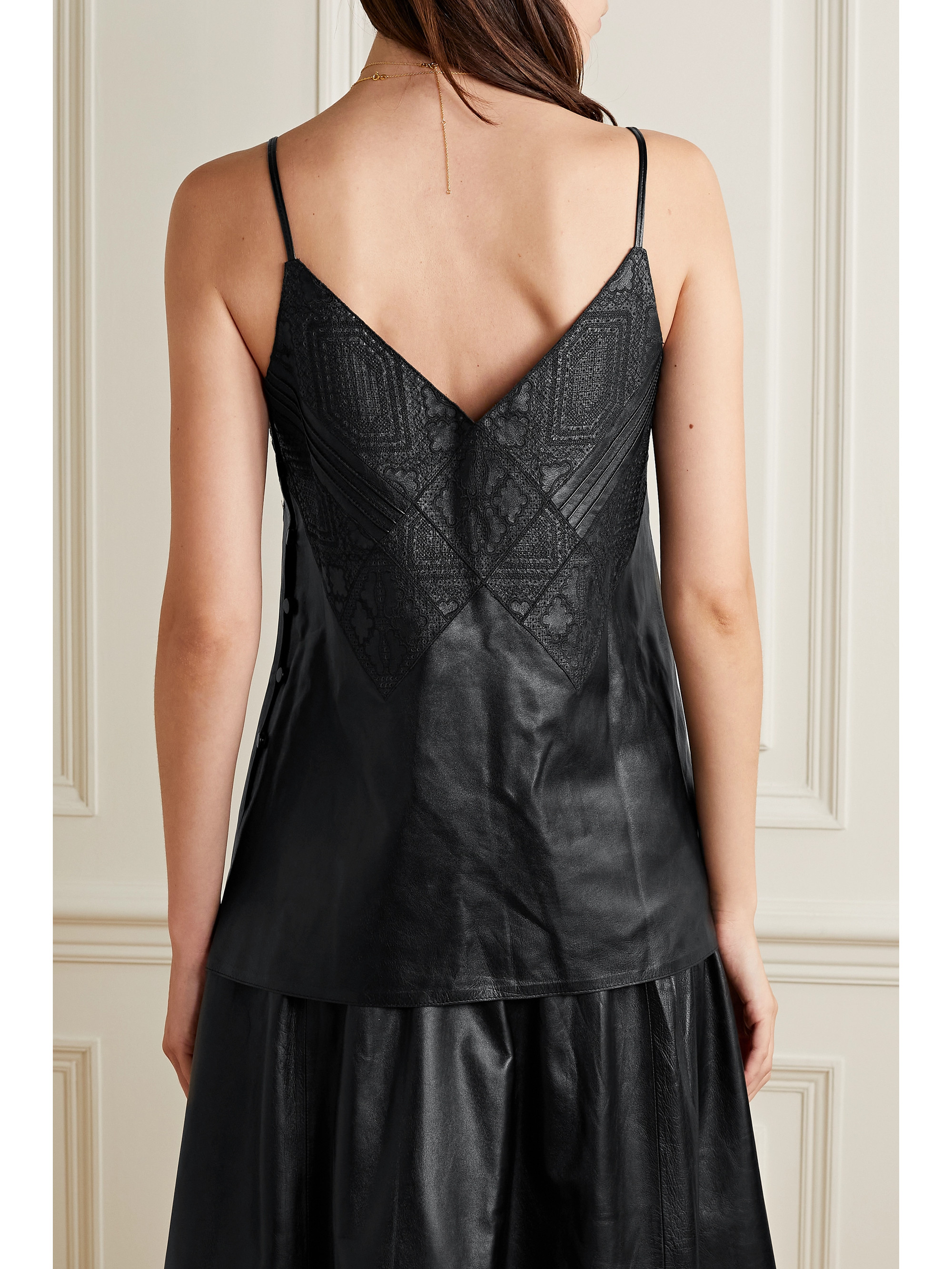 LAFAYETTE 148 - Broderie anglaise leather top | Plush