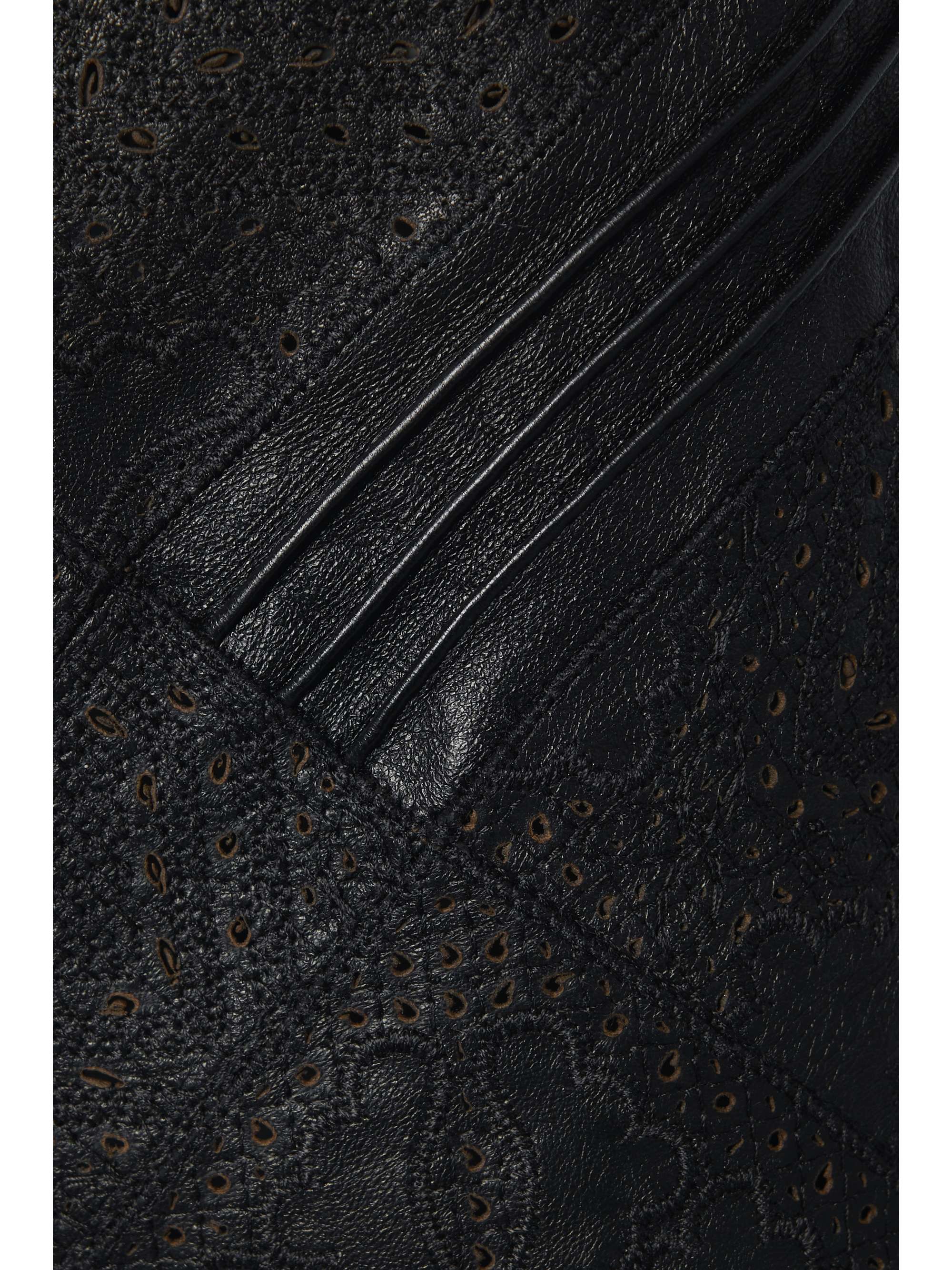 LAFAYETTE 148 Broderie anglaise leather top