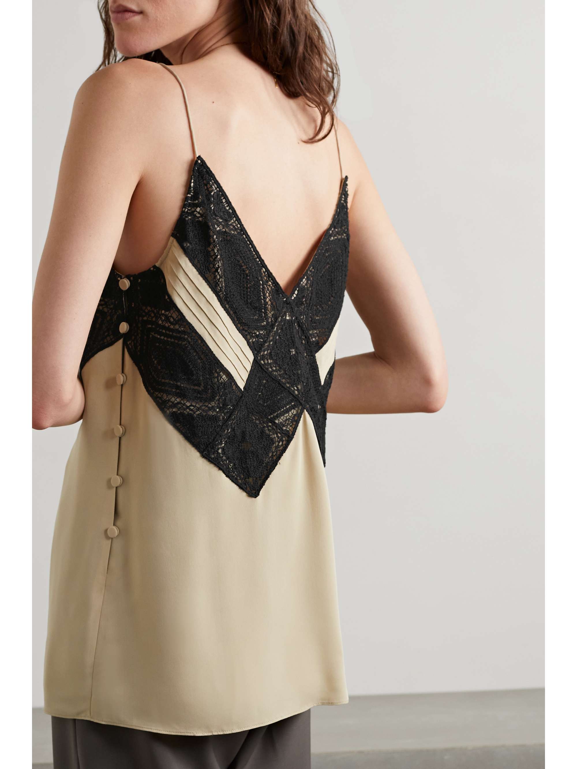 LAFAYETTE 148 Boheme lace-trimmed organic silk-georgette camisole
