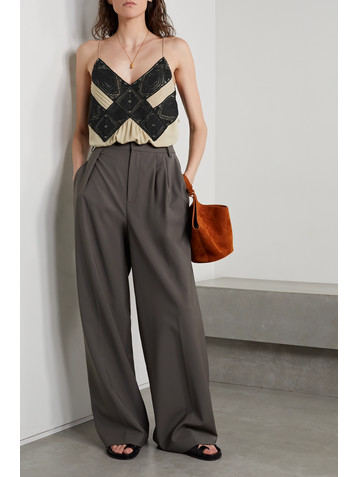 LAFAYETTE 148 Boheme lace-trimmed organic silk-georgette camisole