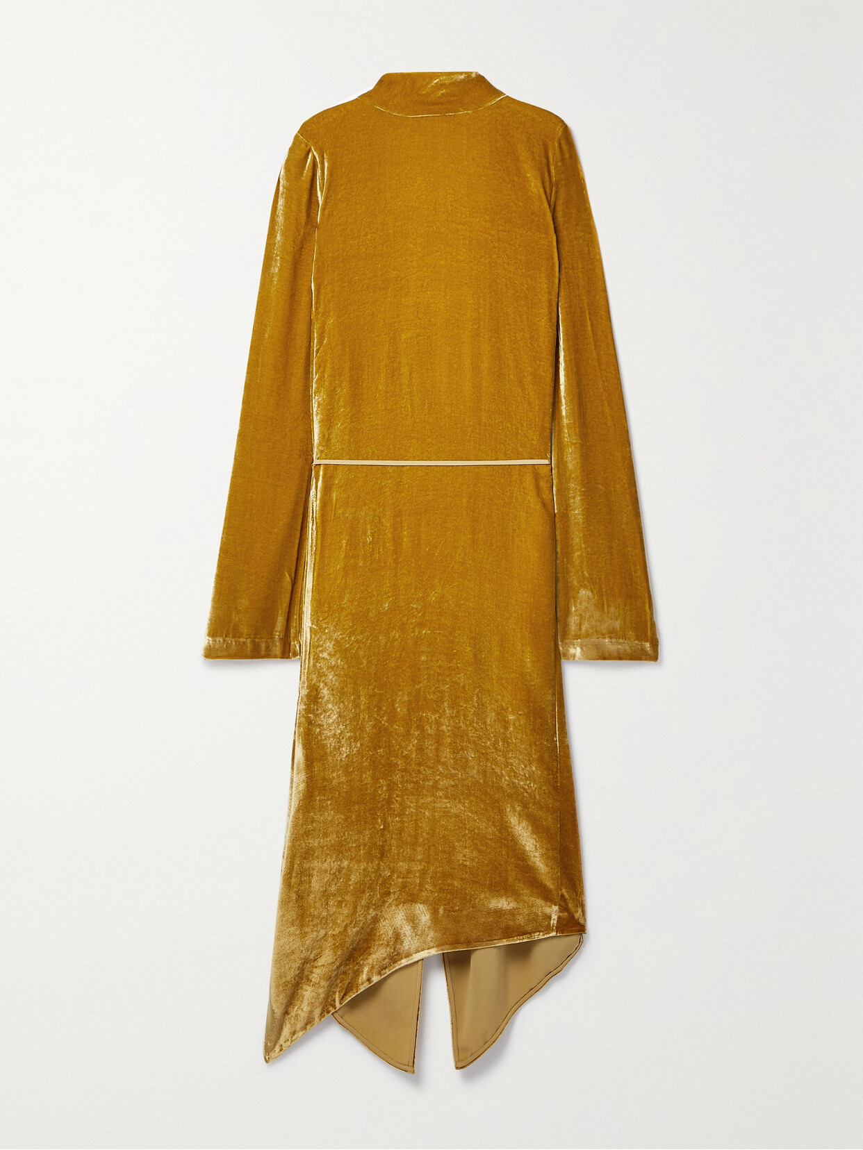 Petar Petrov Agento Open-back Velvet Midi Wrap Dress - Yellow