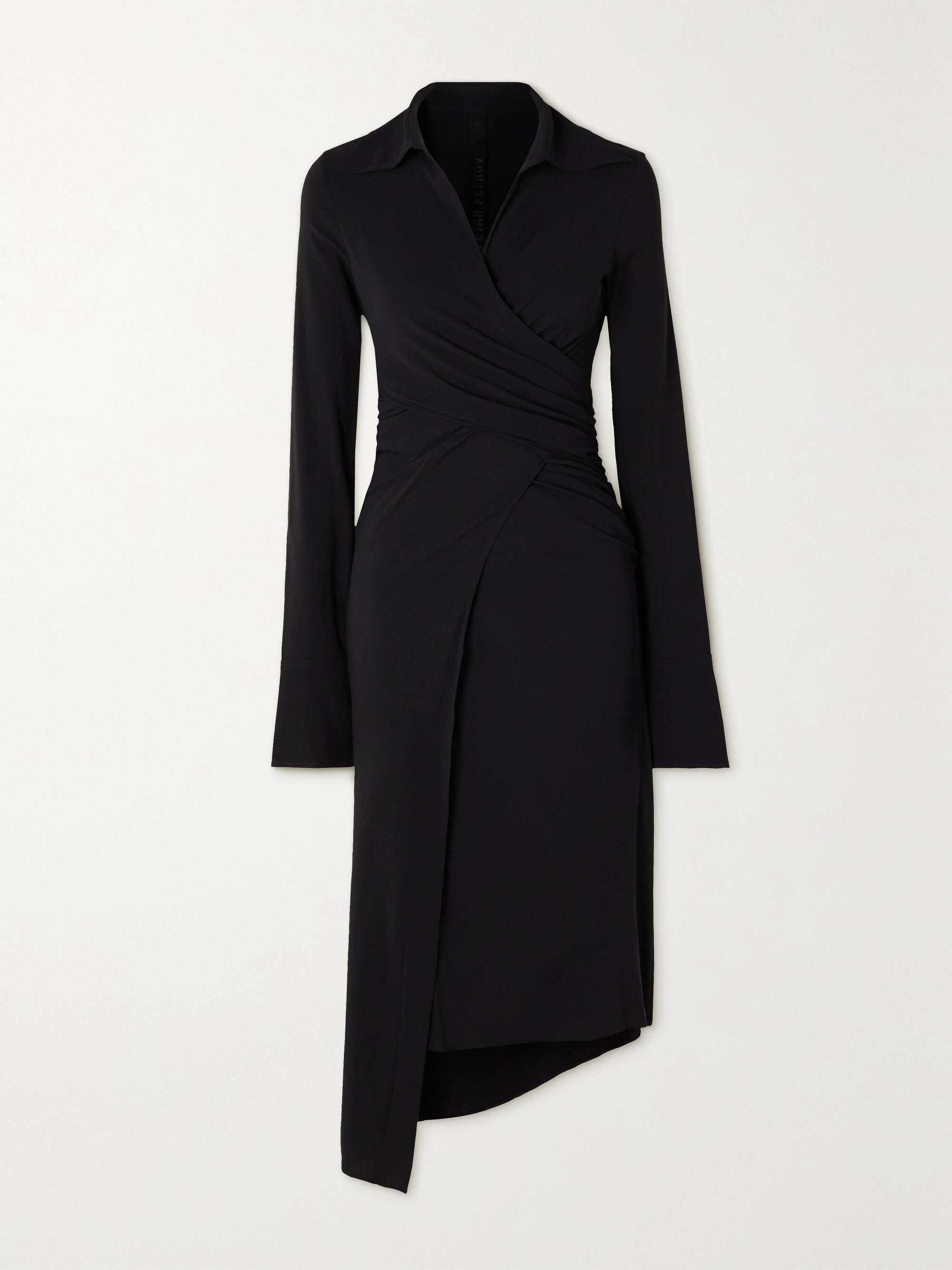 PETAR PETROV Afram asymmetric gathered stretch-silk dress | NET-A-PORTER