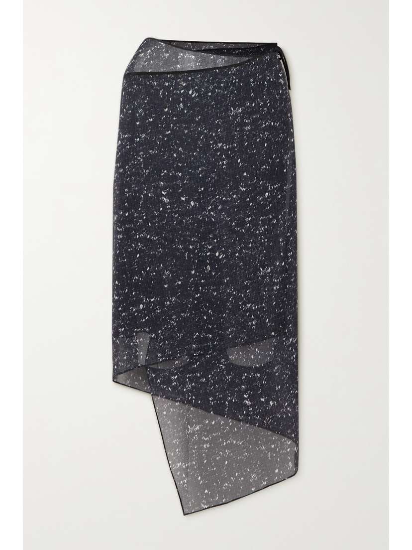 Petar Petrov Rumy Asymmetric Printed Silk-georgette Midi Wrap Skirt
