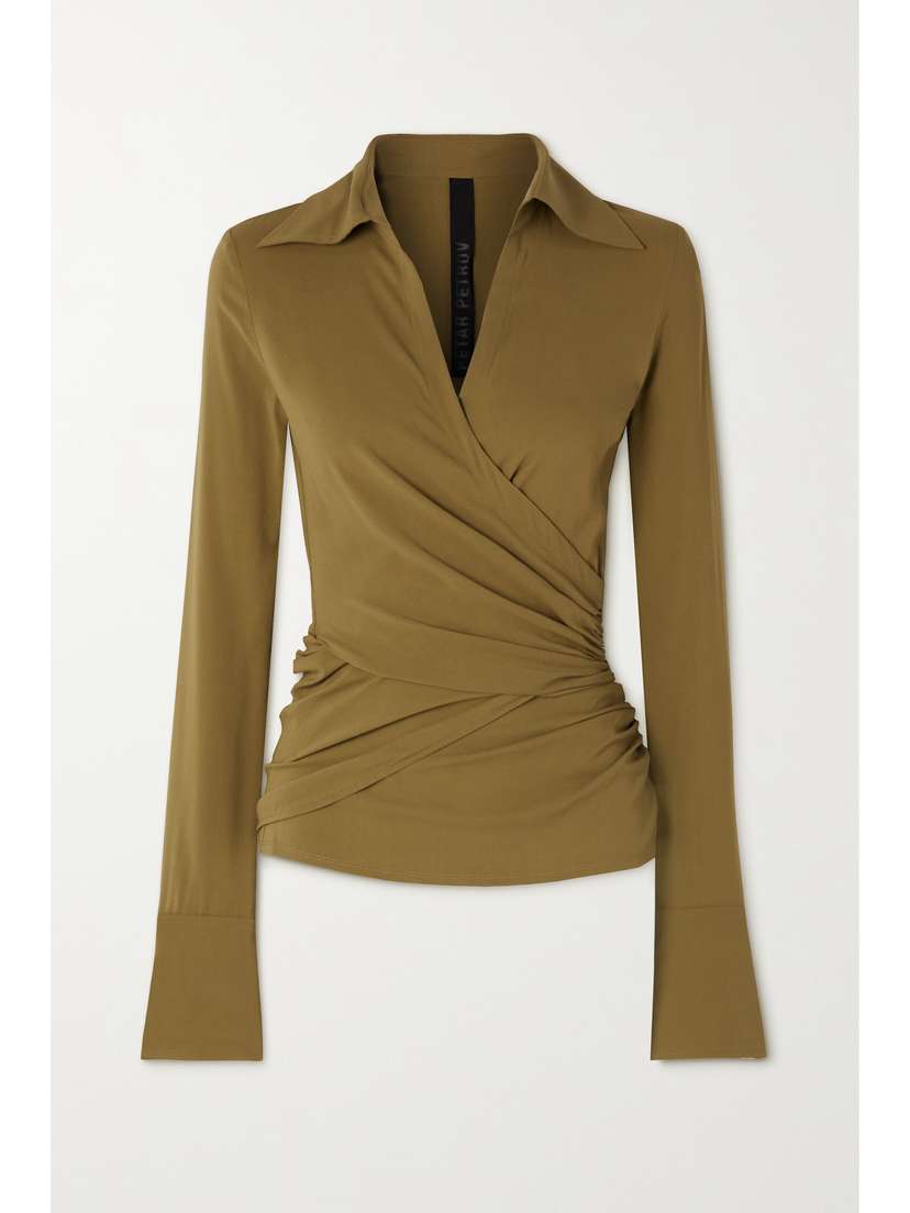 Petar Petrov Lasse Wrap-effect Stretch-silk Top