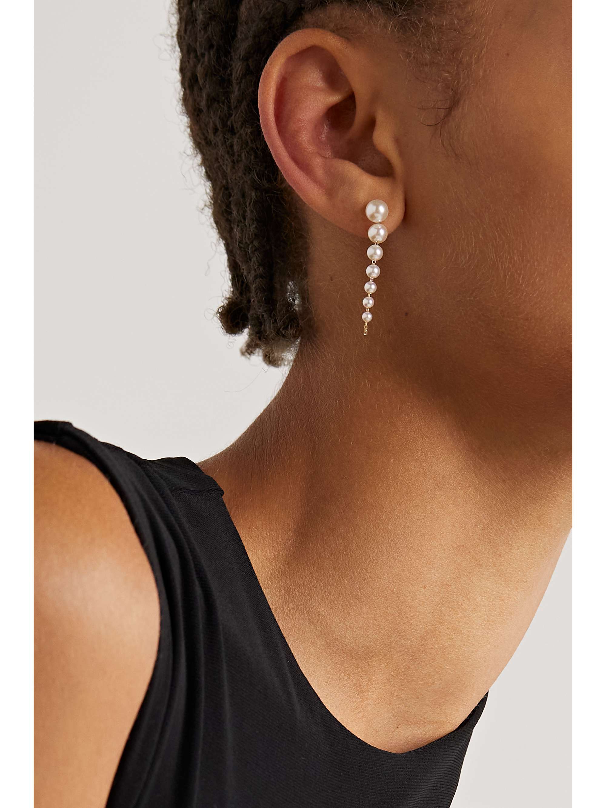 MIZUKI 14-karat gold pearl earrings