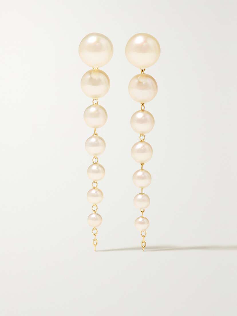 Mizuki 14-karat Gold Pearl Earrings