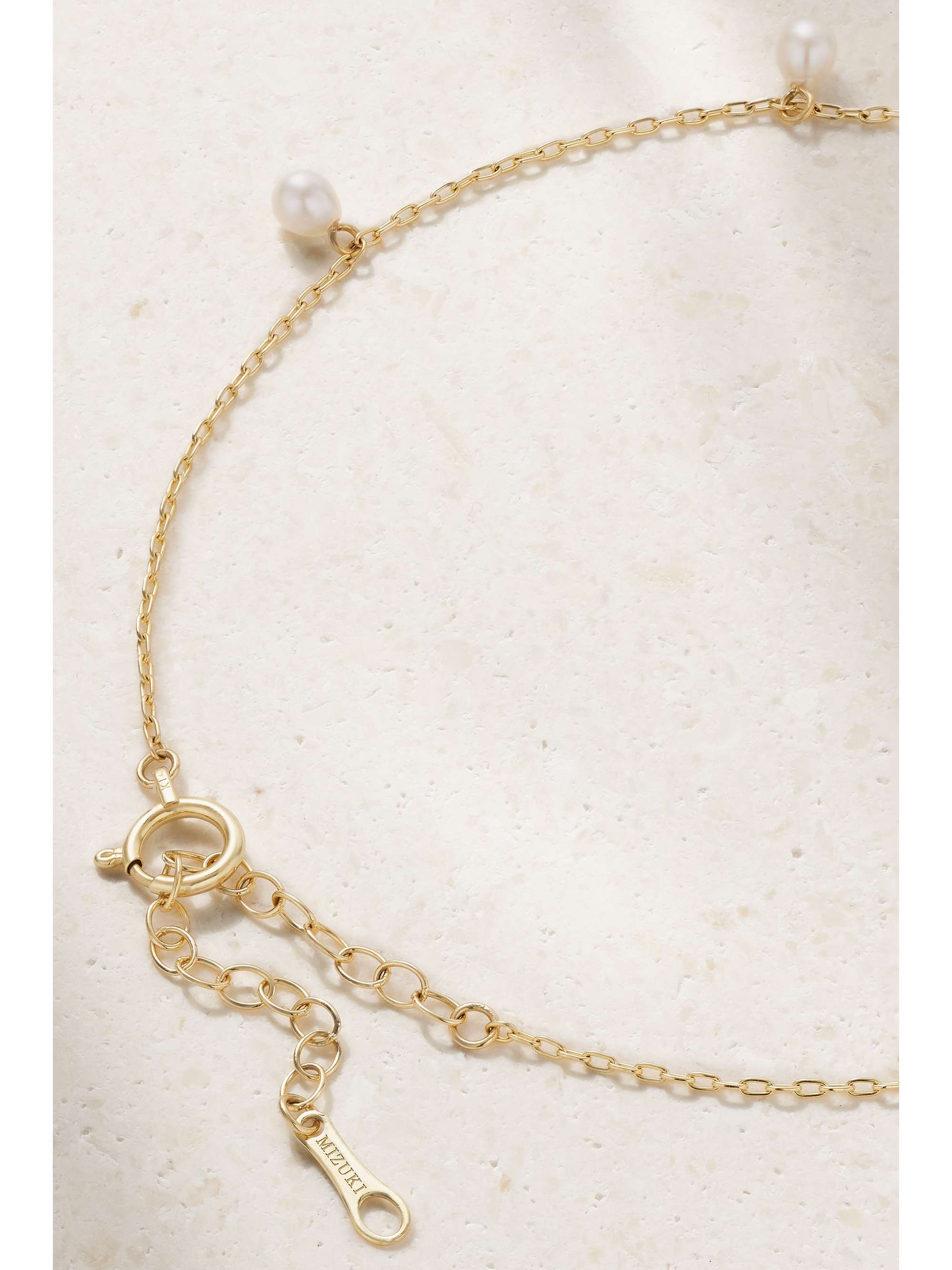 MIZUKI 14-karat gold pearl anklet