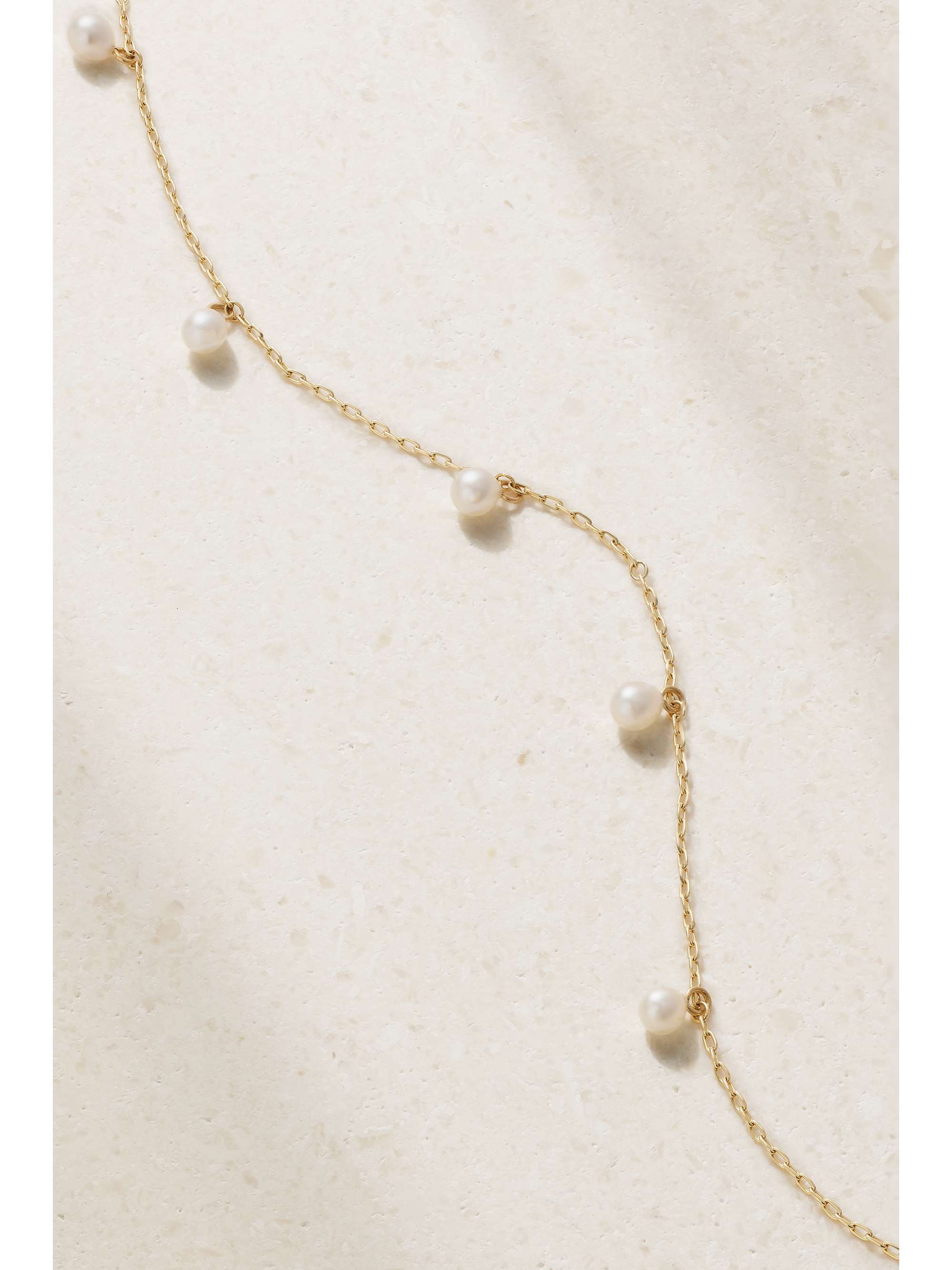 MIZUKI 14-karat gold pearl anklet