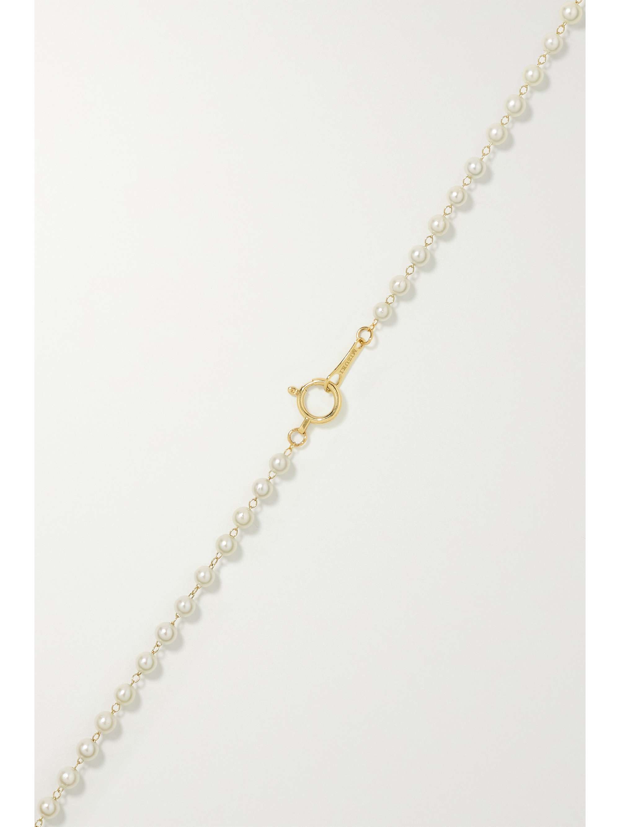 MIZUKI Perlenkette mit Details aus 14 Karat Gold
