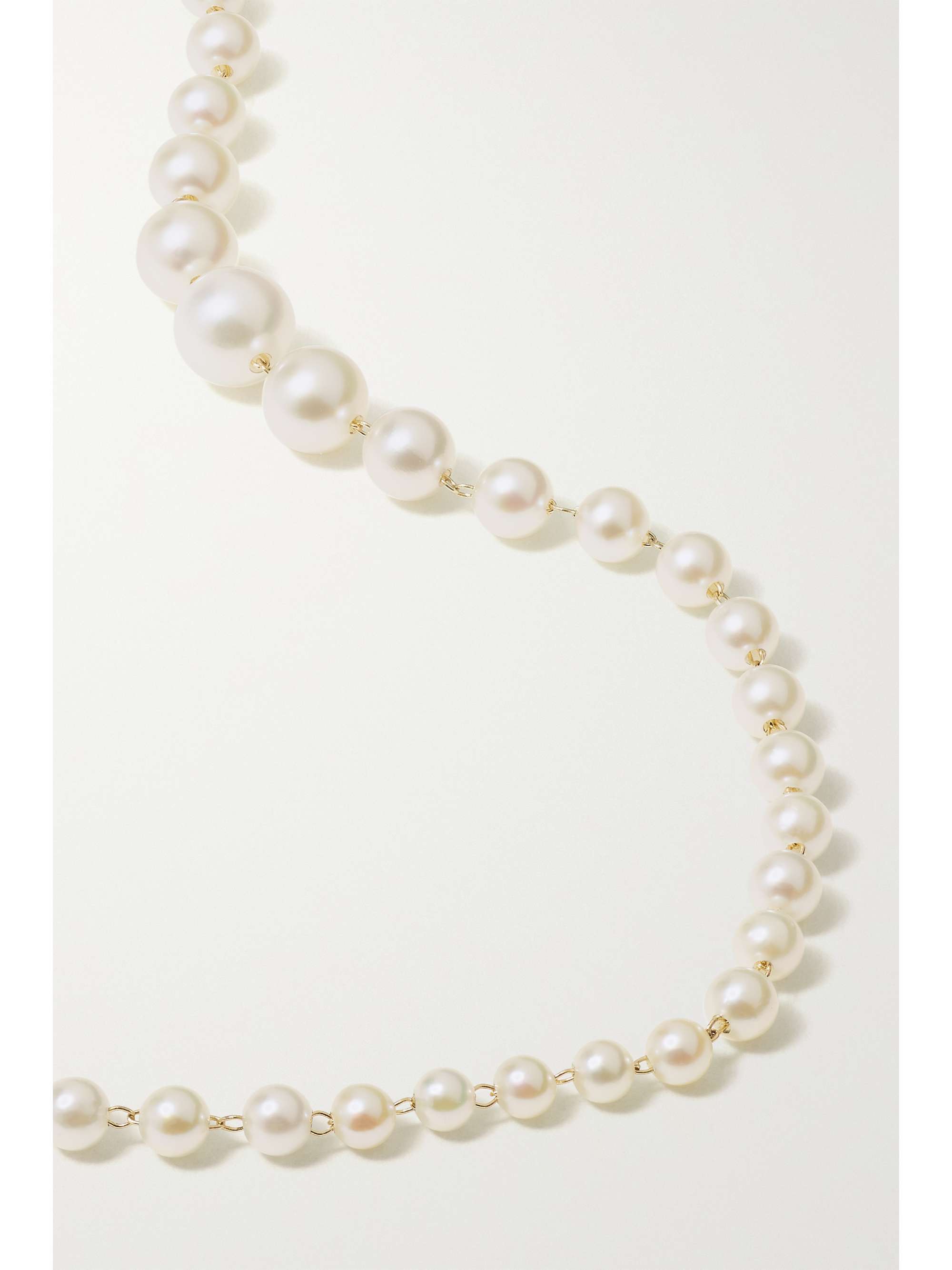 MIZUKI Perlenkette mit Details aus 14 Karat Gold