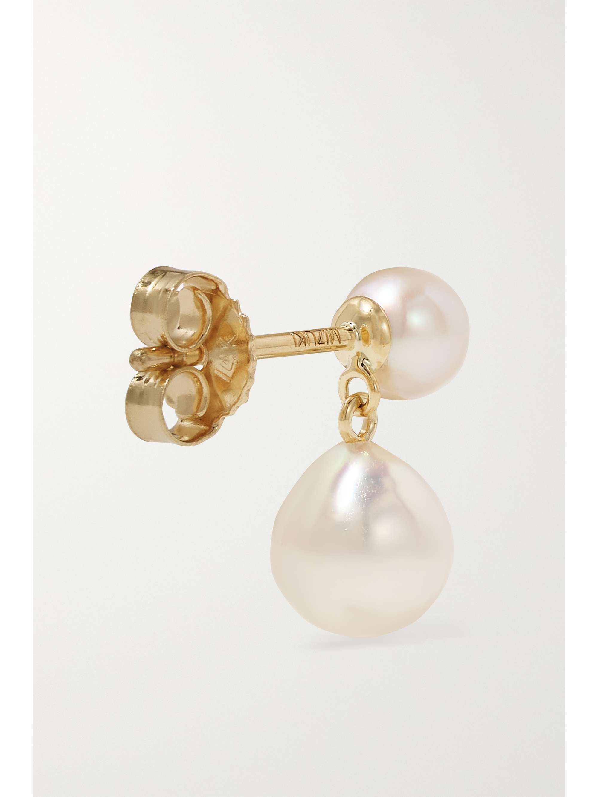 MIZUKI 14-karat gold pearl earrings