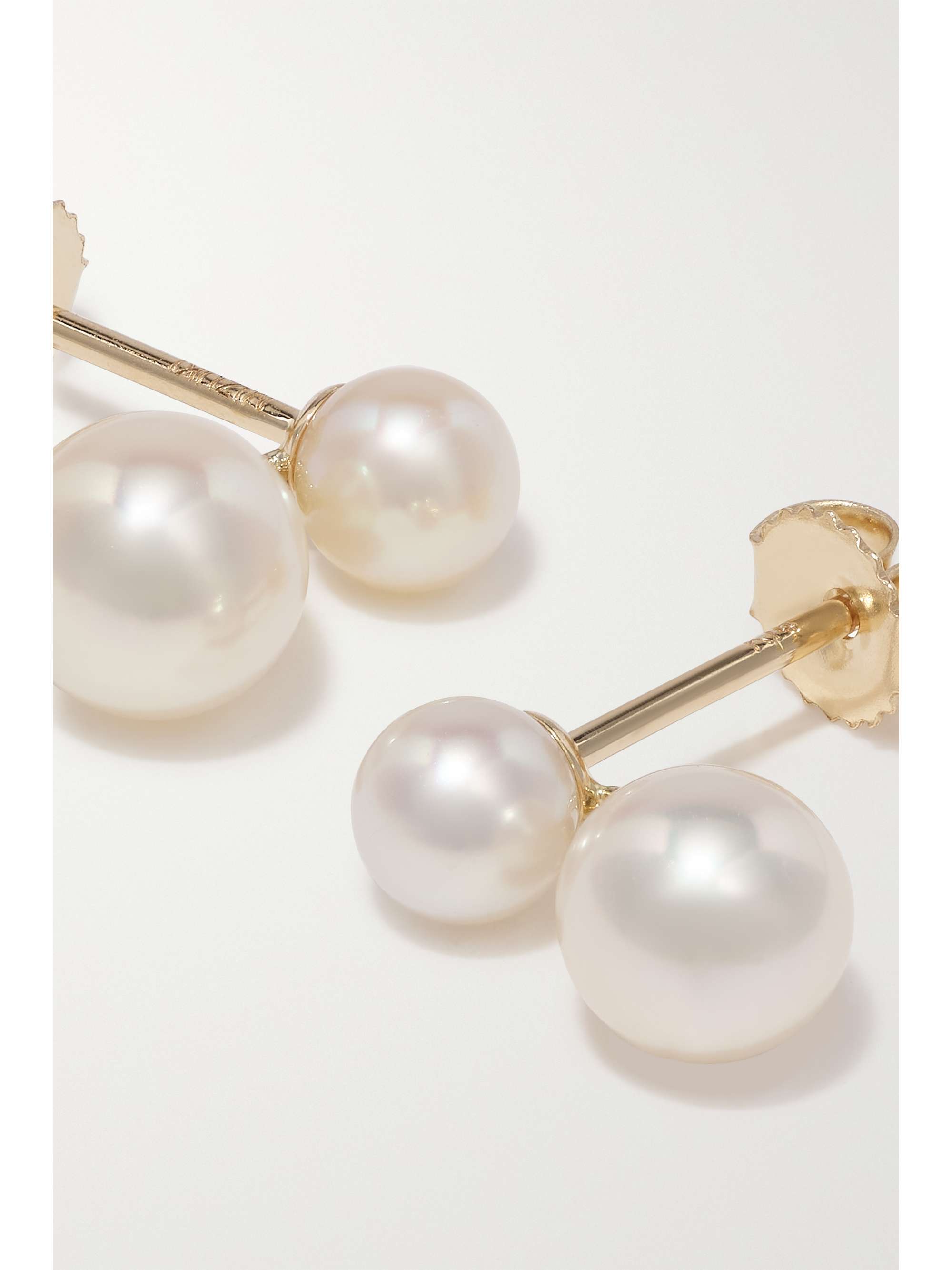 MIZUKI 14-karat gold pearl earrings