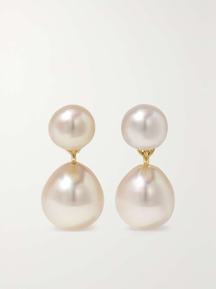 Mizuki 14-karat Gold Pearl Earrings
