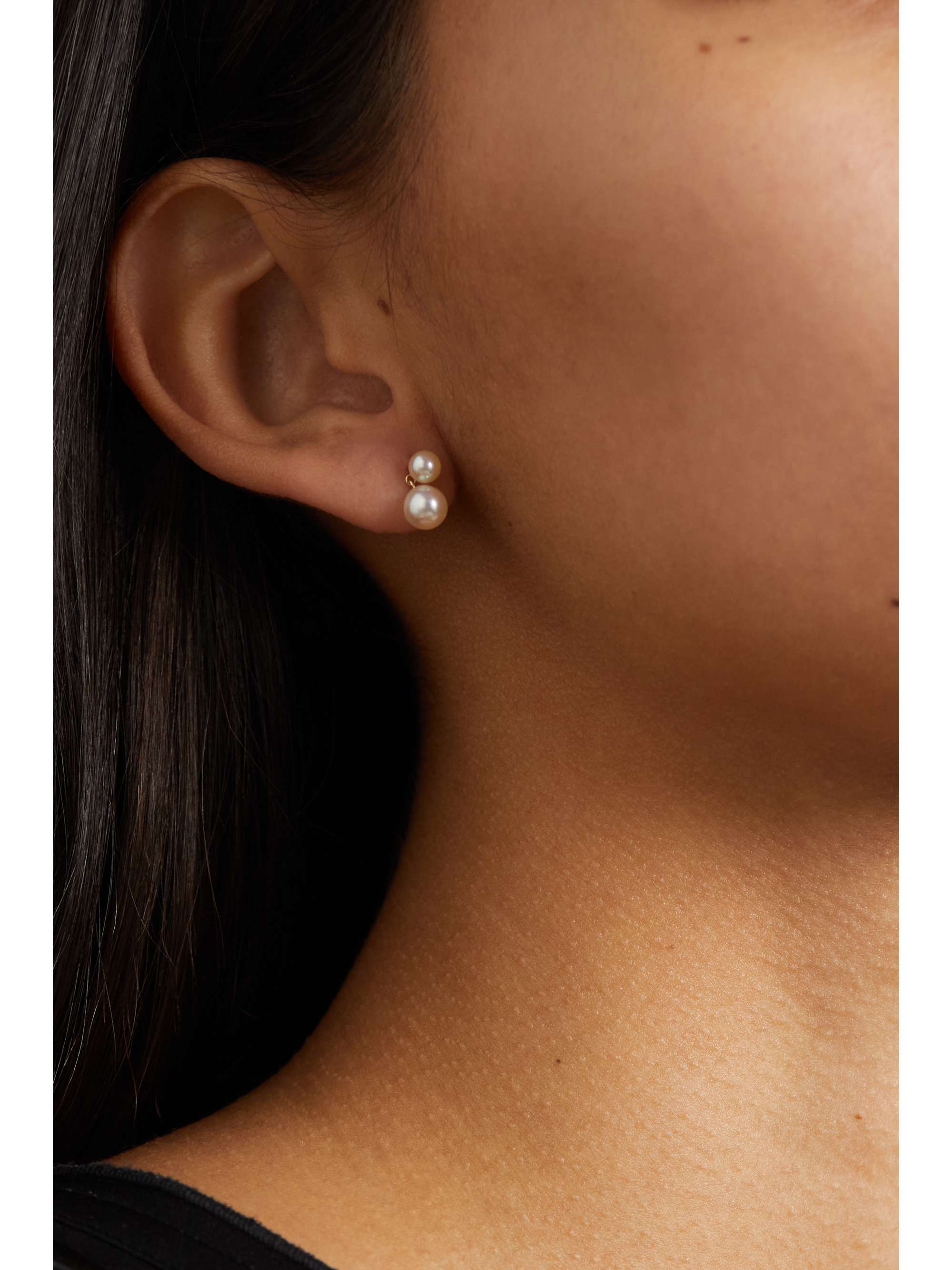 MIZUKI 14-karat gold pearl earrings