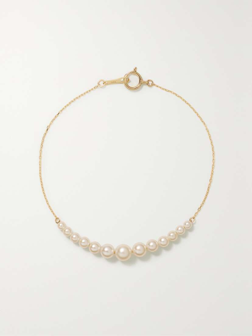Mizuki 14-karat Gold Pearl Bracelet