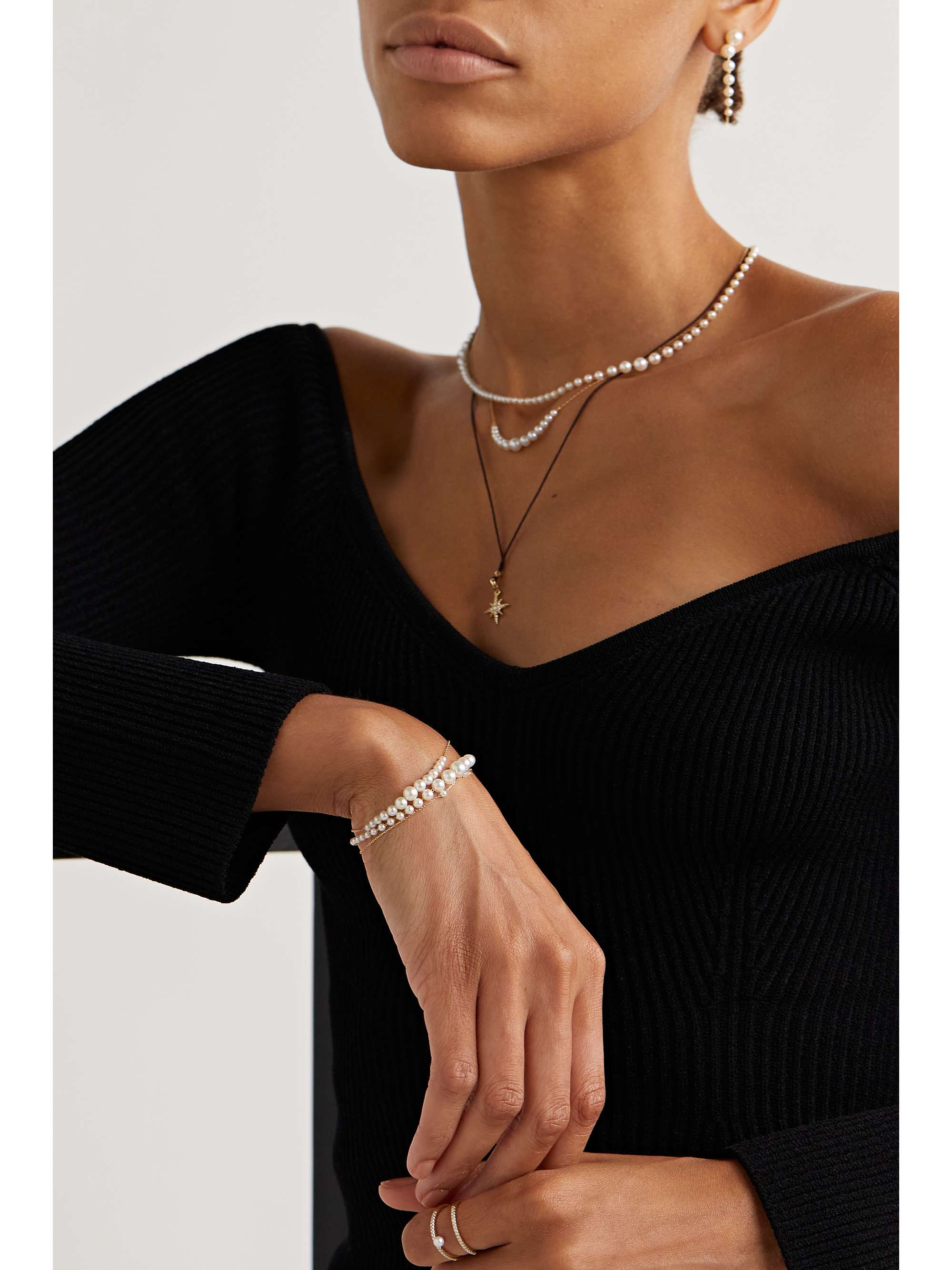 MIZUKI 14-karat gold pearl bracelet