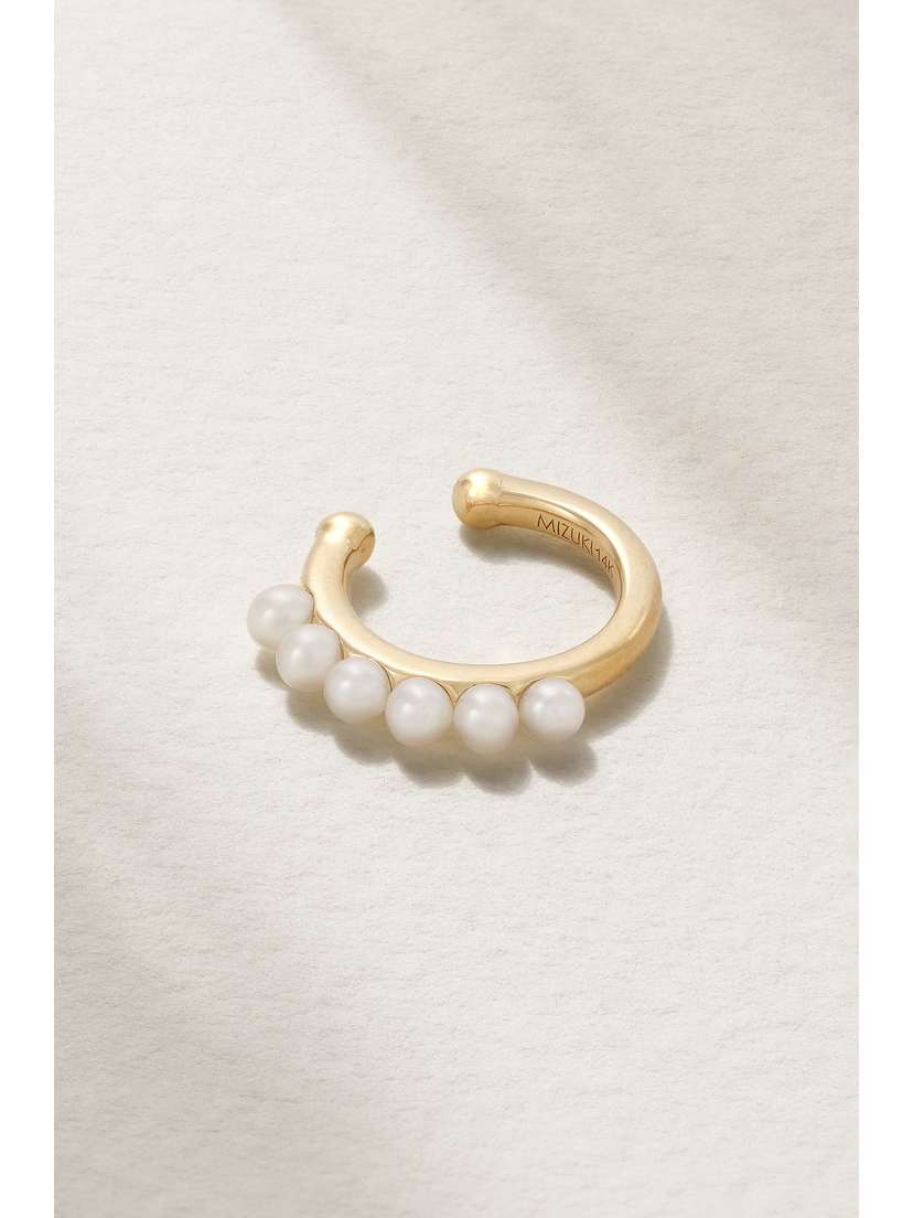 Mizuki 14-karat  Pearl Ear Cuff