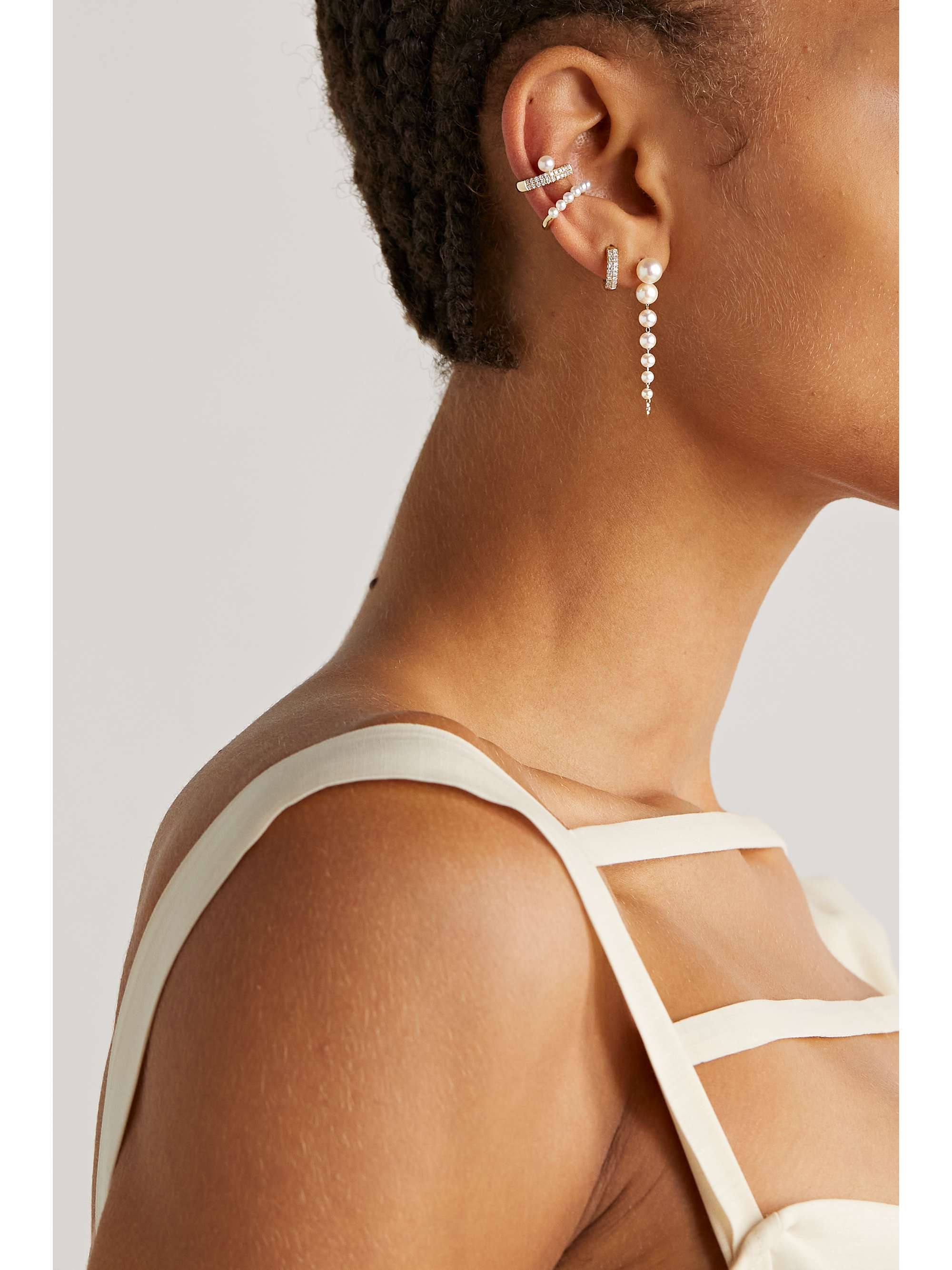 MIZUKI 14 karat gold pearl ear cuff NET A PORTER