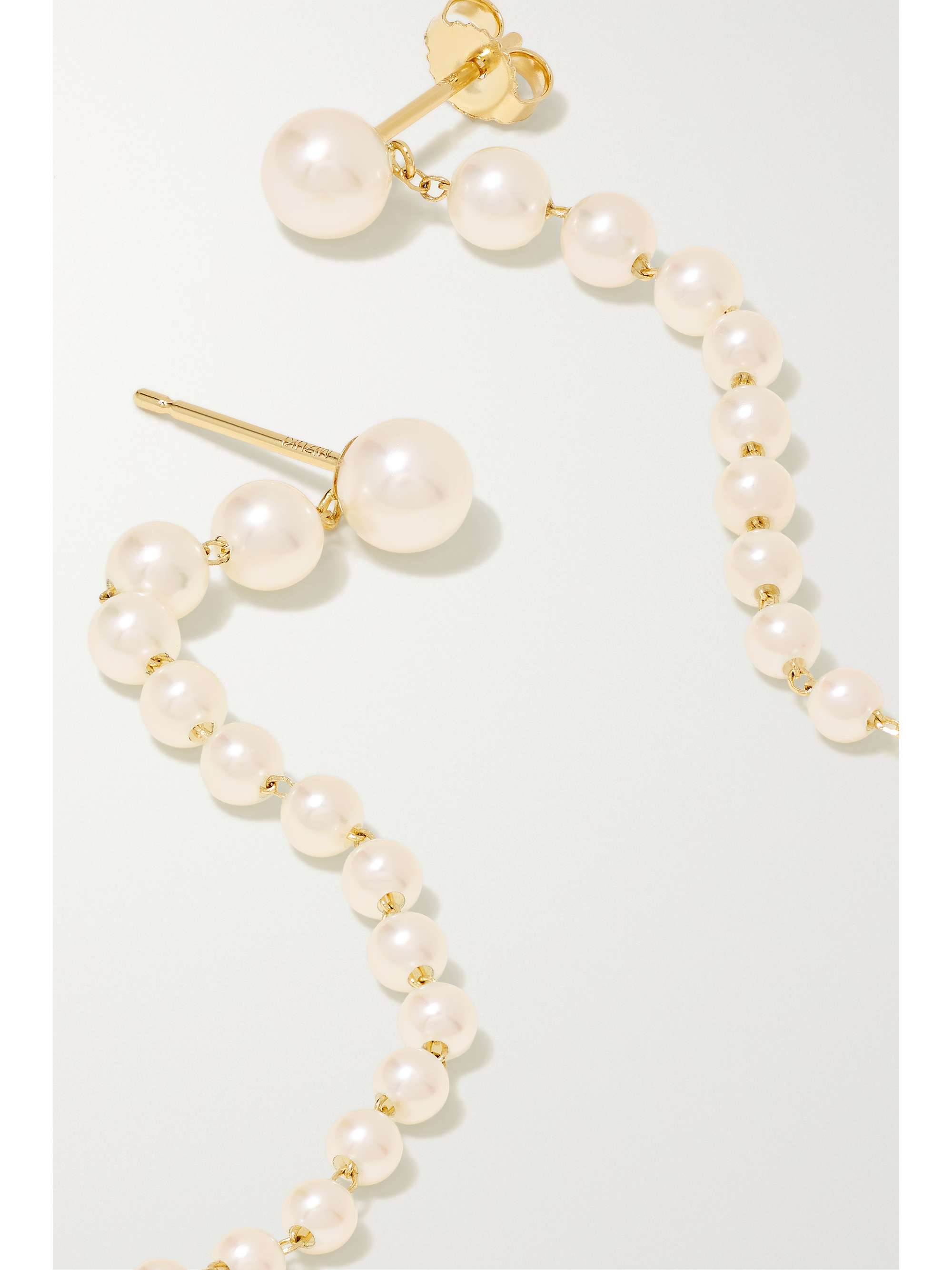 MIZUKI 14-karat gold pearl earrings