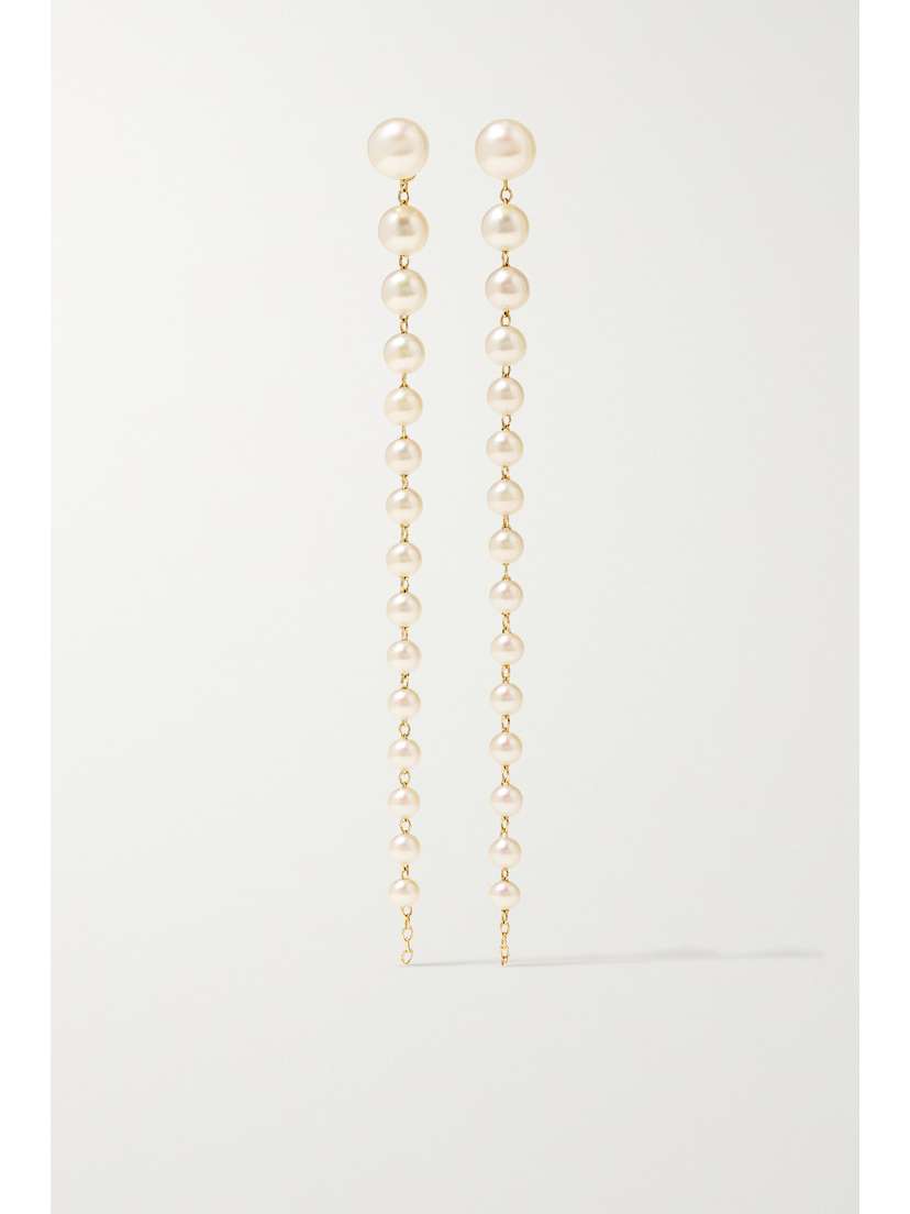 Mizuki 14-karat Gold Pearl Earrings