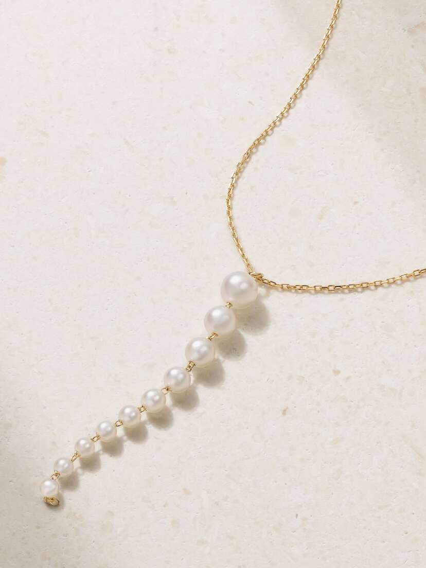 Mizuki 14-karat Gold Pearl Necklace