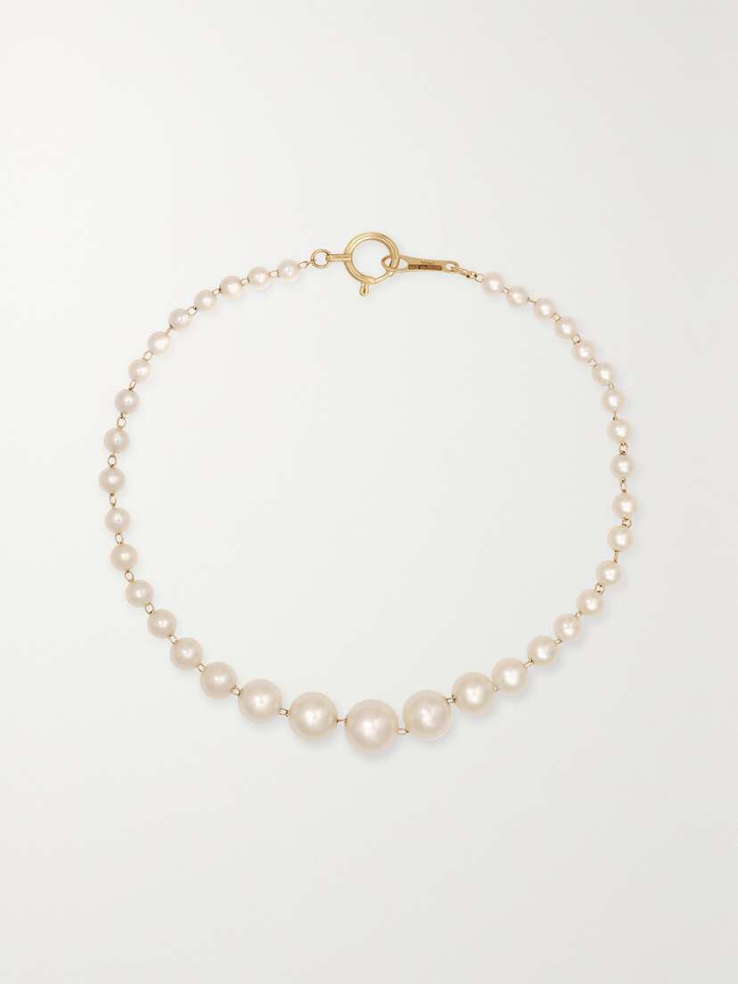 Mizuki 14-karat Gold Pearl Bracelet