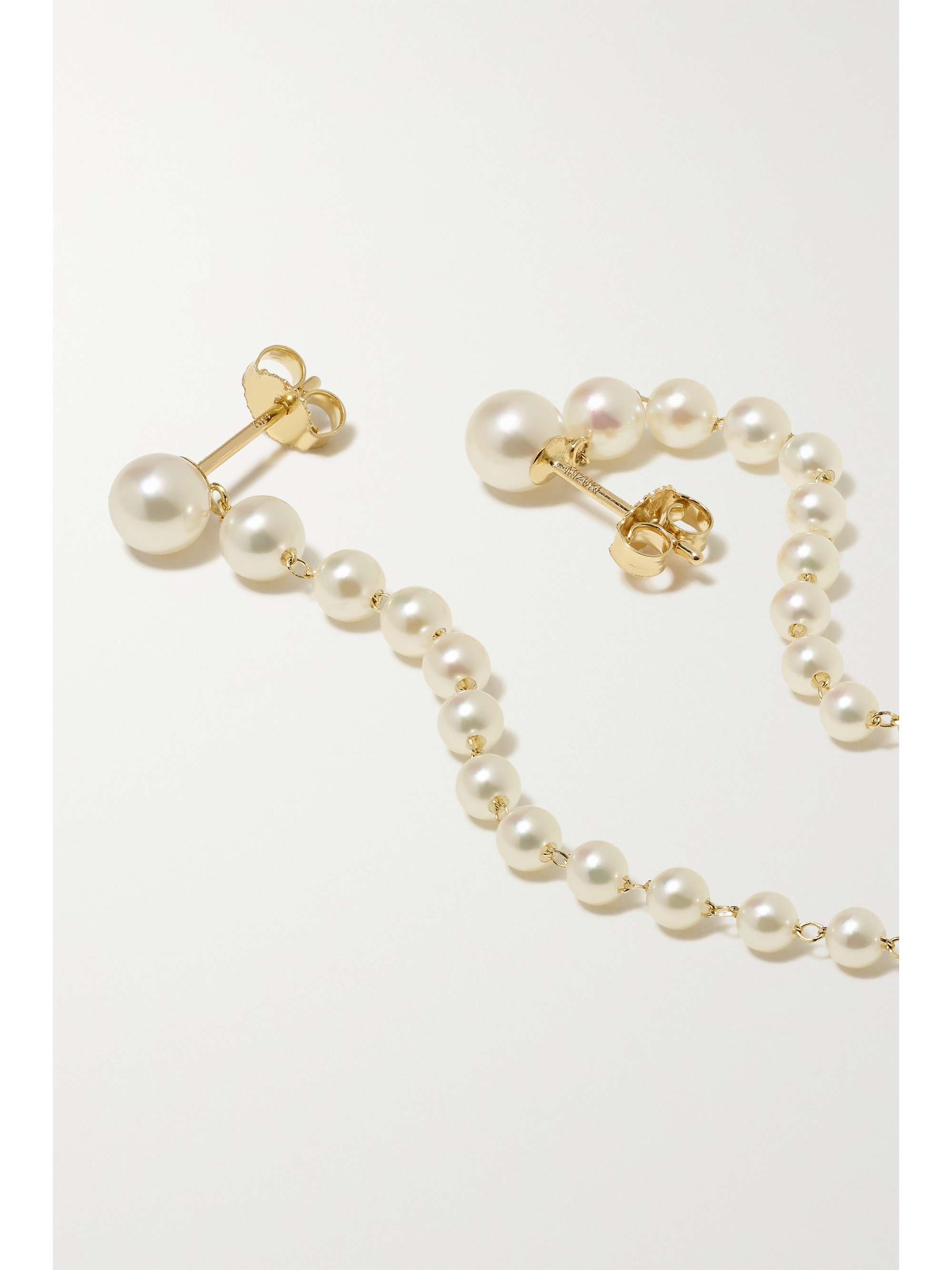 MIZUKI 14-karat gold pearl earrings