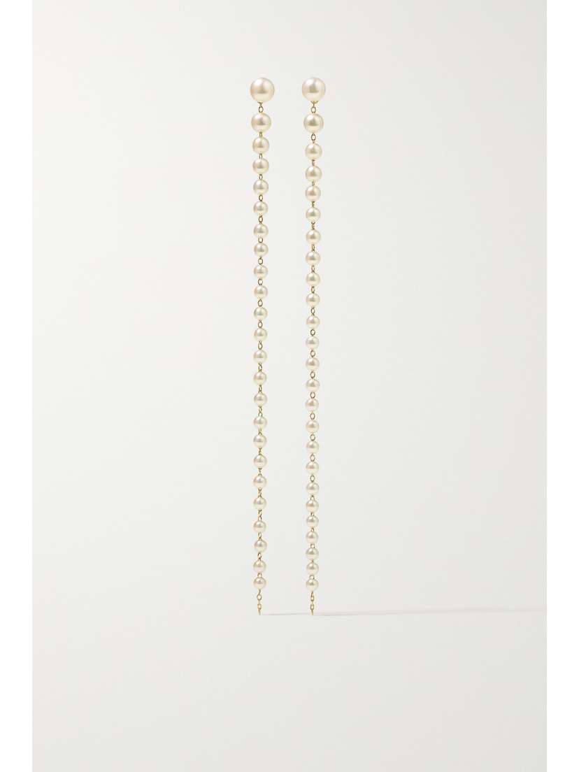 Mizuki 14-karat Gold Pearl Earrings