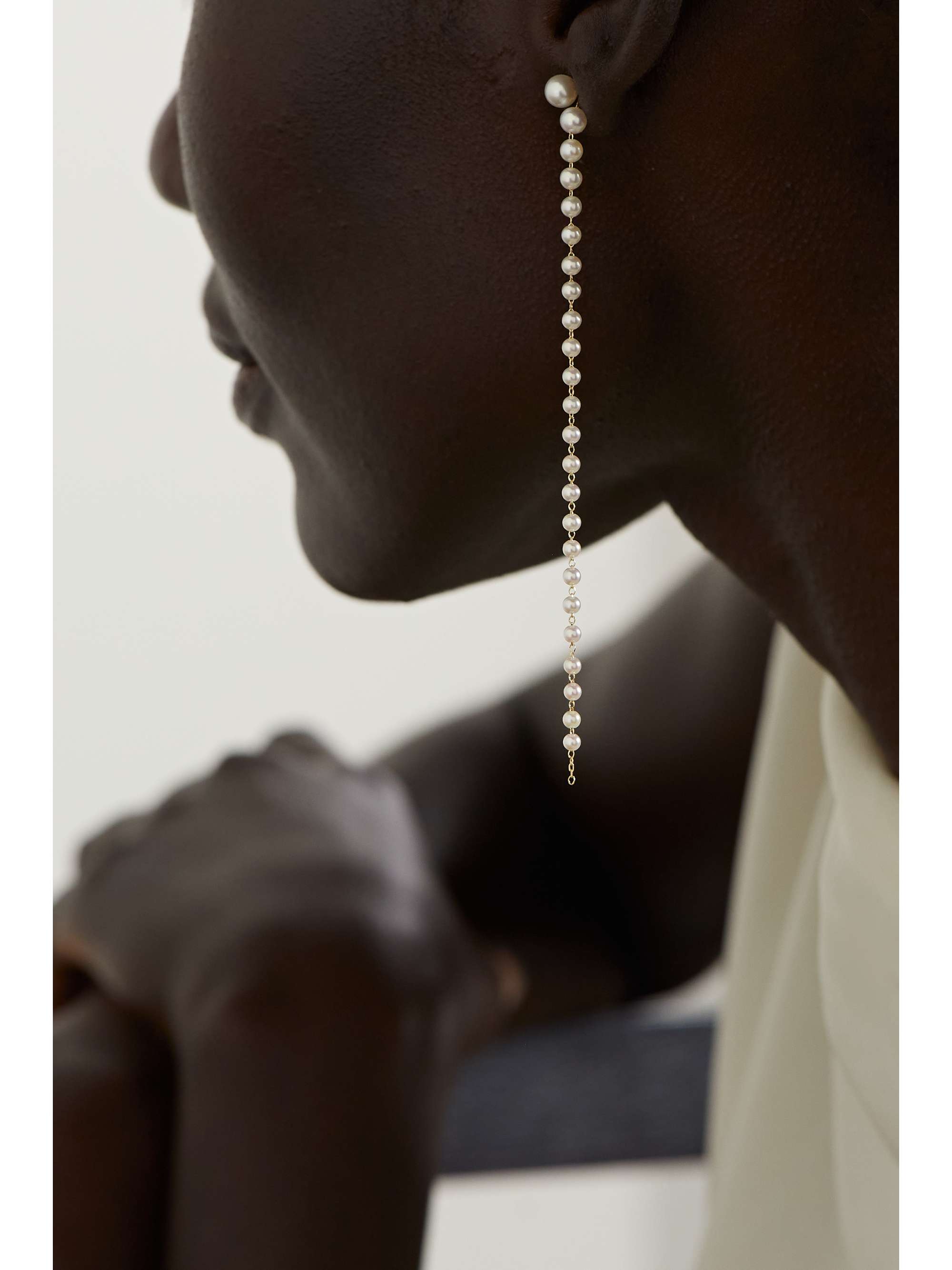 MIZUKI 14-karat gold pearl earrings