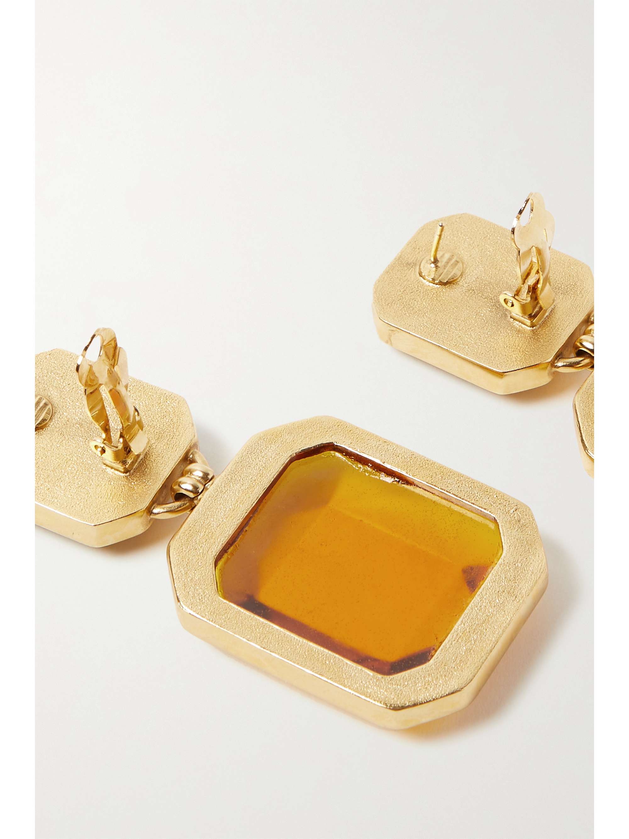 SAINT LAURENT Goldfarbene Ohrringe mit Kristallen