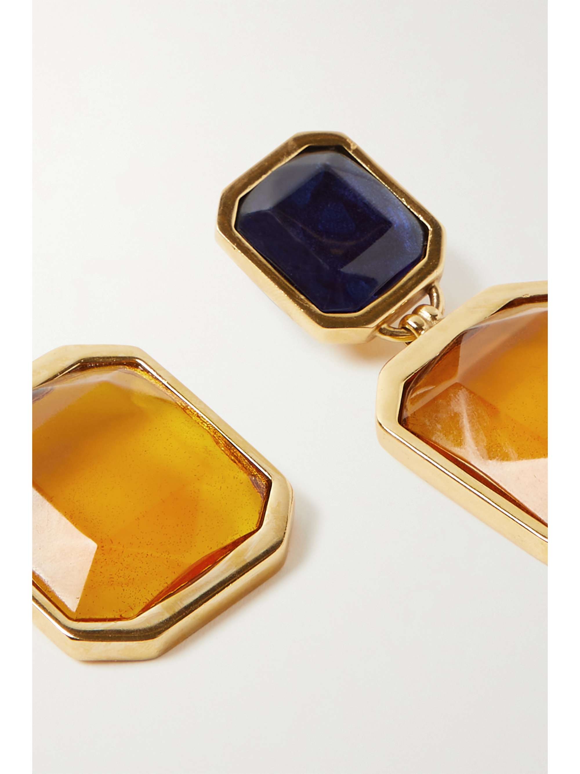 SAINT LAURENT Goldfarbene Ohrringe mit Kristallen
