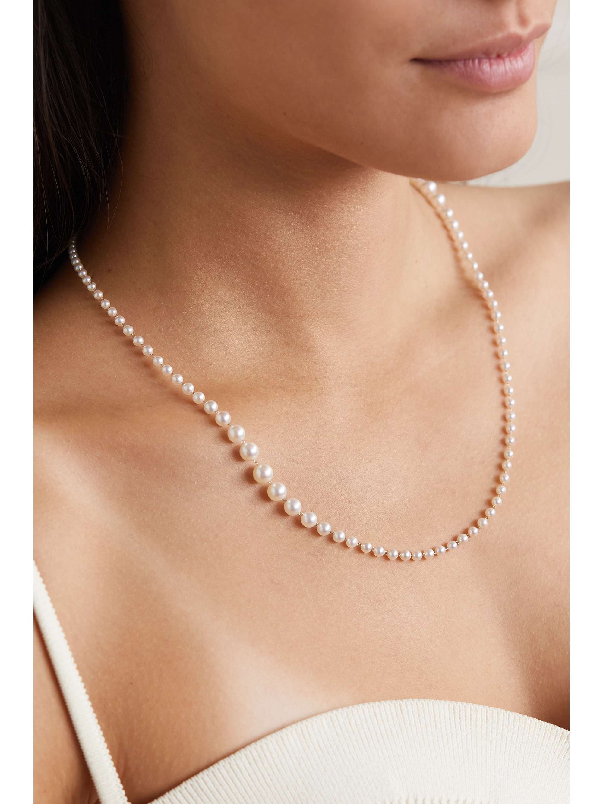 14-karat gold pearl necklace