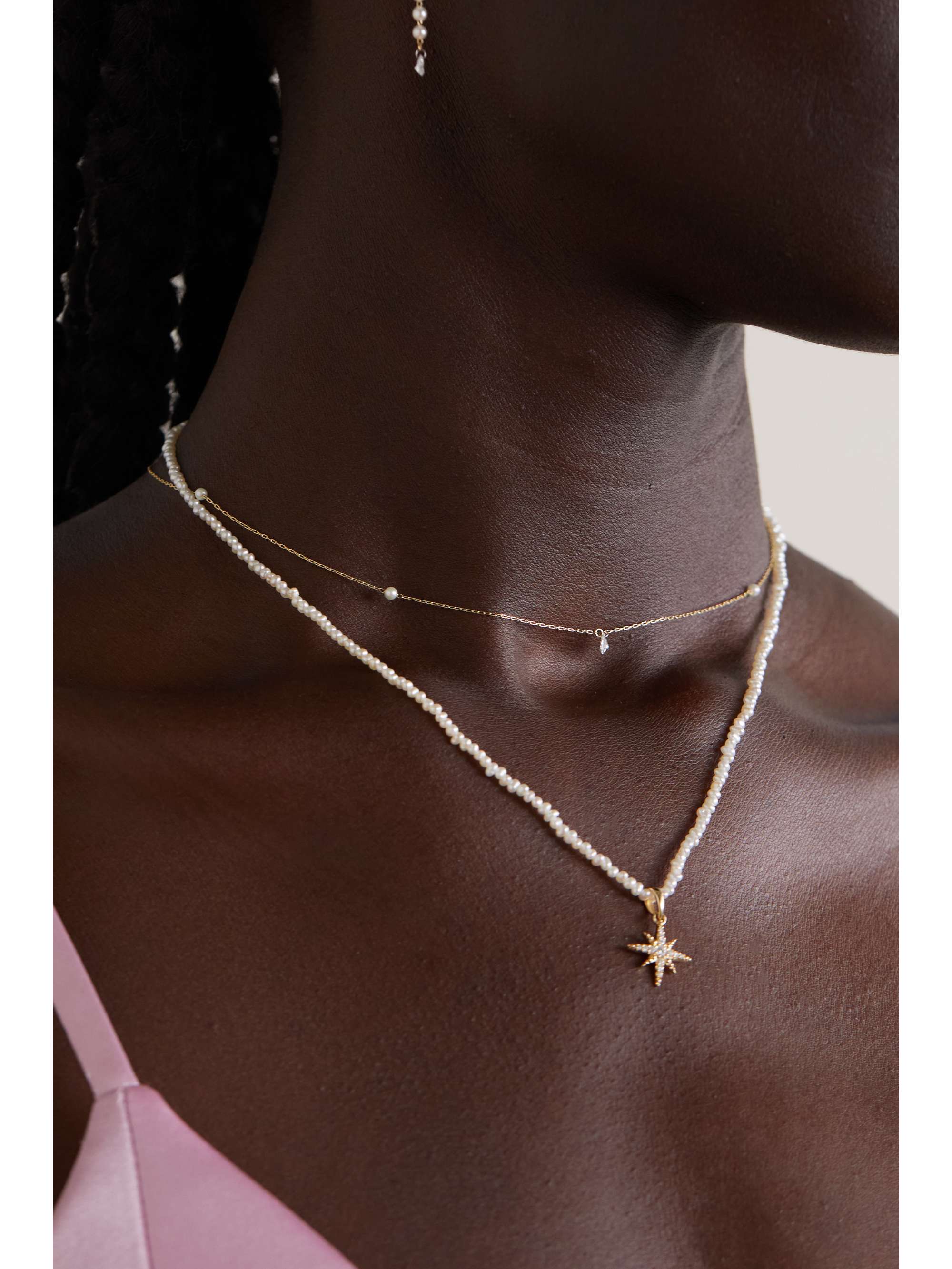 MIZUKI Sea of Beauty 14-karat gold, pearl and diamond necklace