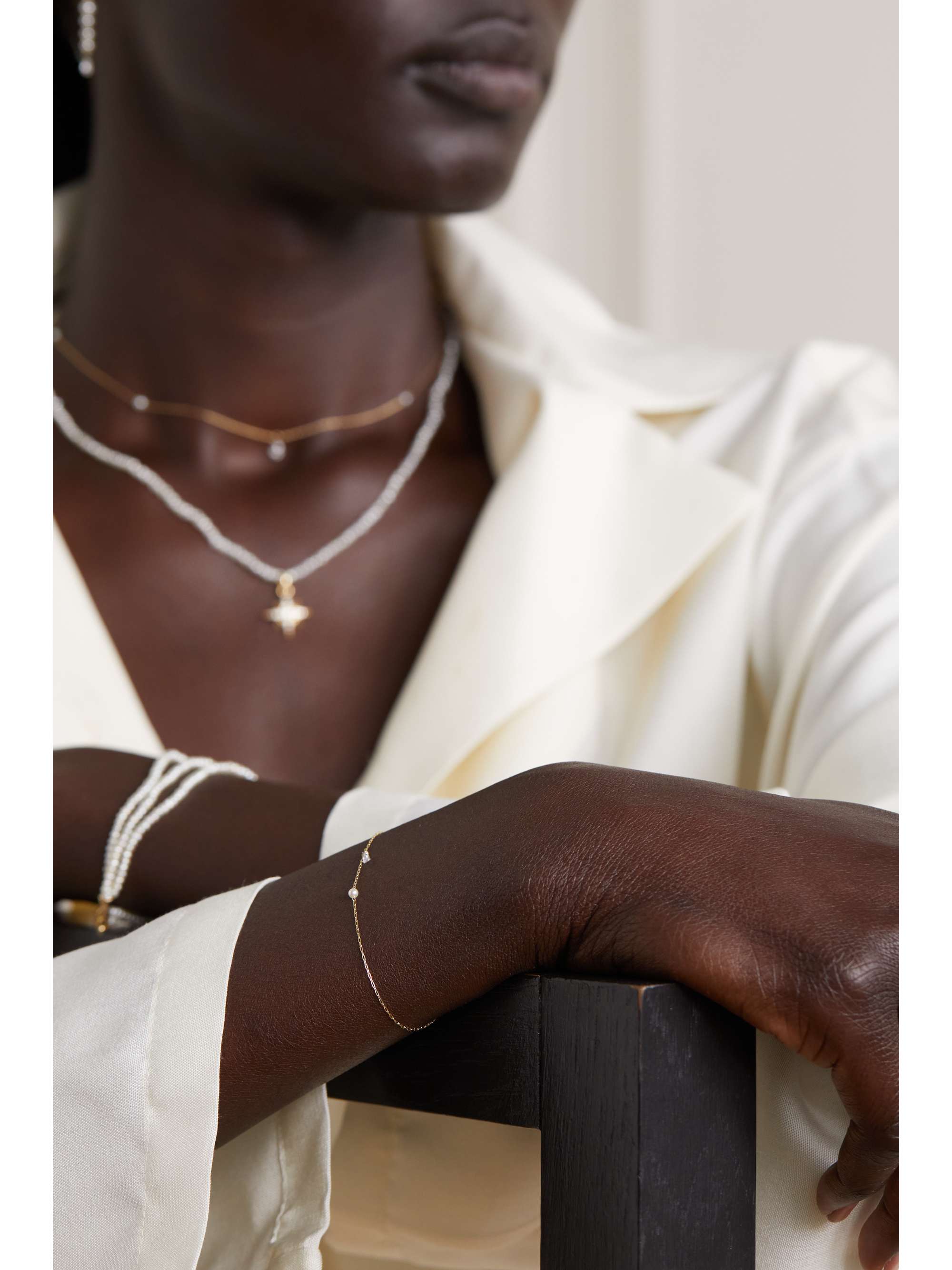 MIZUKI Sea of Beauty 14-karat gold, pearl and diamond bracelet
